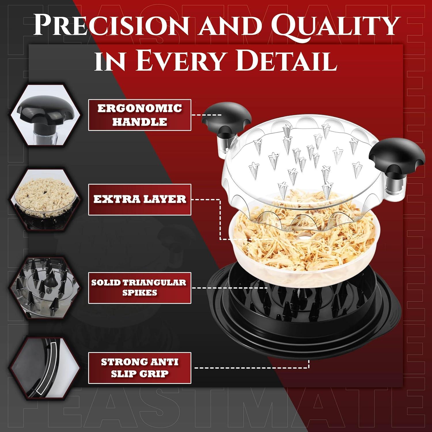 Herramienta Desmenuzadora de Pollo FeastMate 25.4 cm con Accesorios