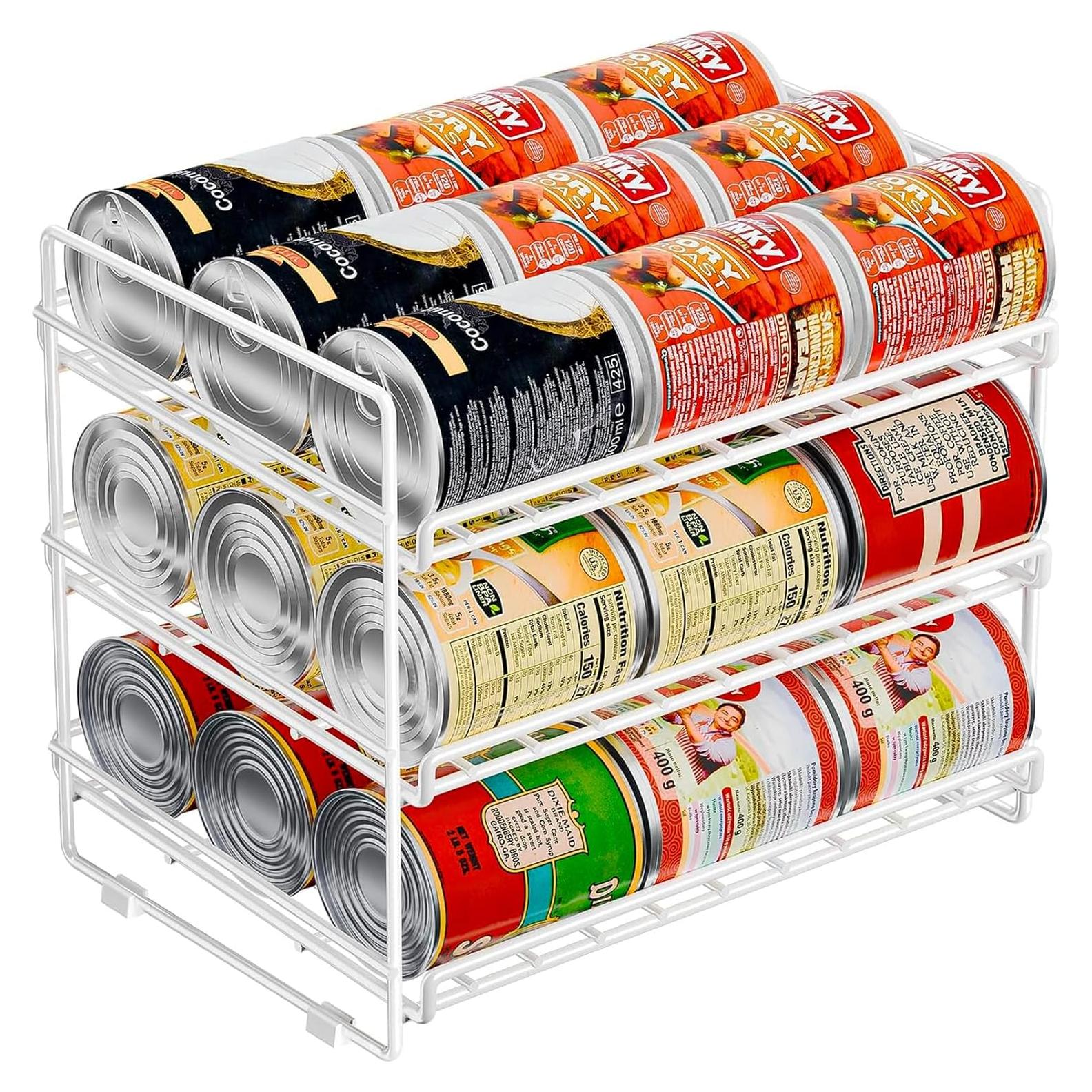 Organizador de Latas SUFAUY 3 Niveles Blanco - Almacena 36 Latas