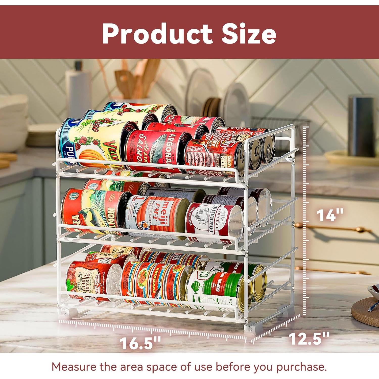 Organizador de Latas SUFAUY 3 Niveles Blanco - Almacena 36 Latas