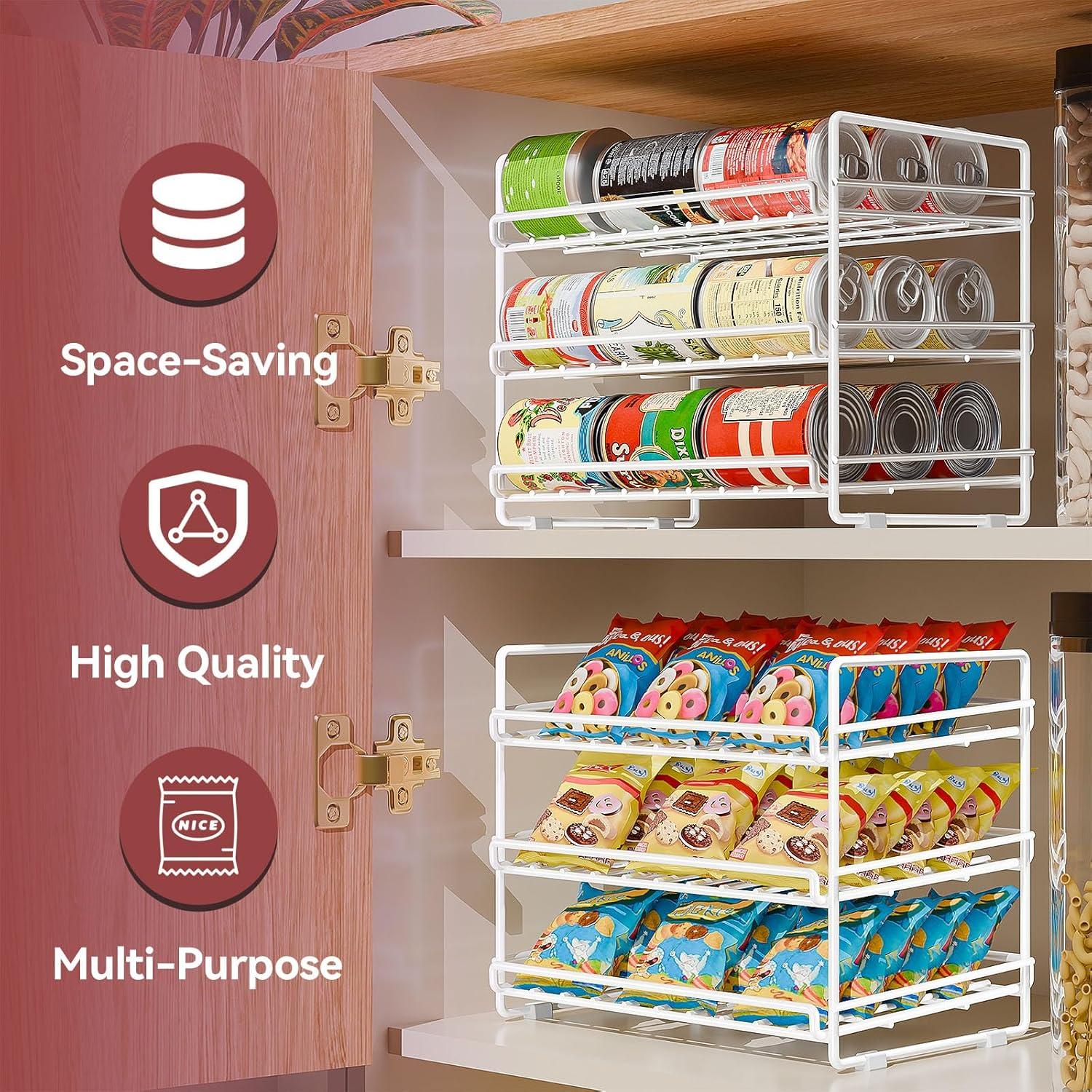 Organizador de Latas SUFAUY 3 Niveles Blanco - Almacena 36 Latas