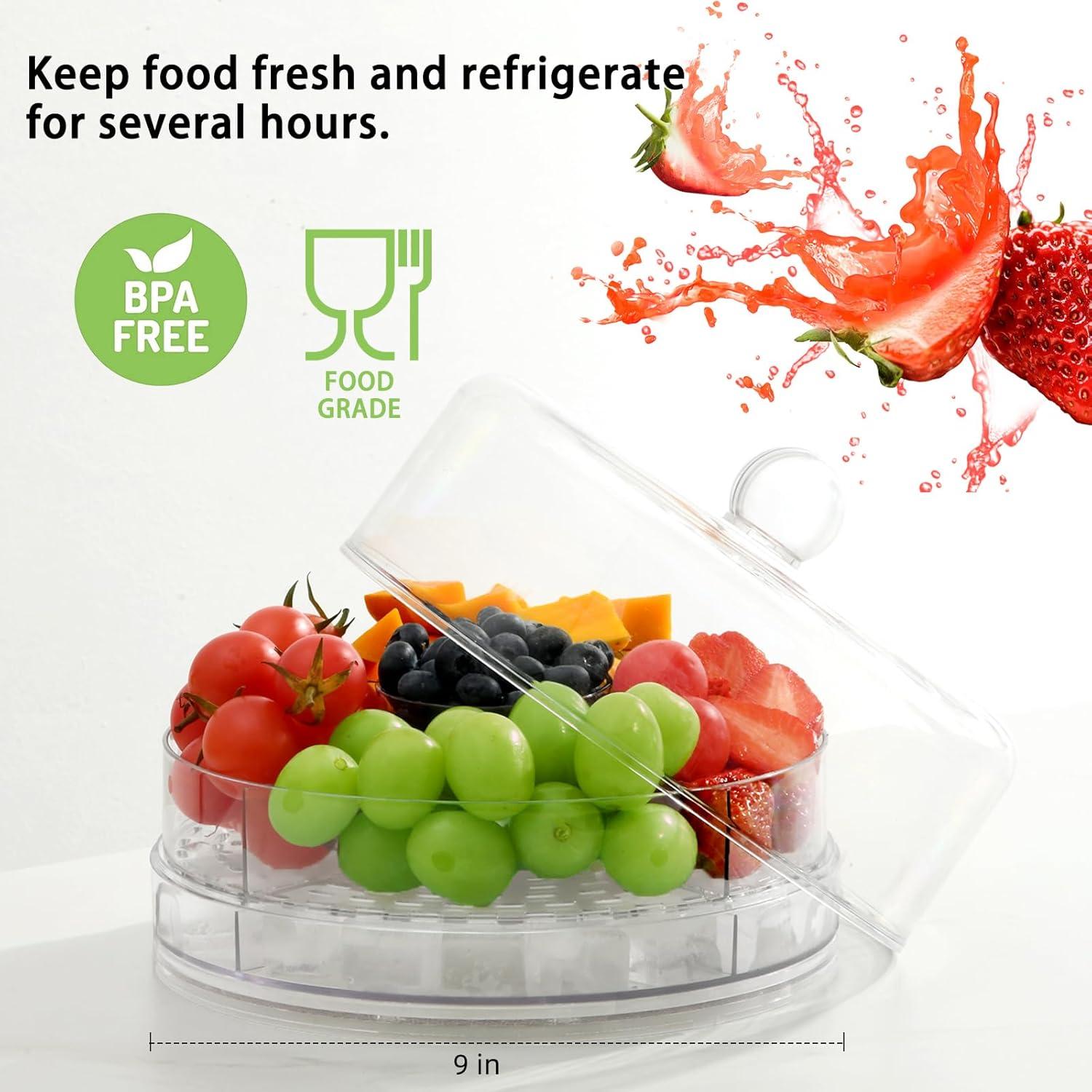 Caddy de Condimentos Fríos Meilinge con 4 Contenedores y Tapa