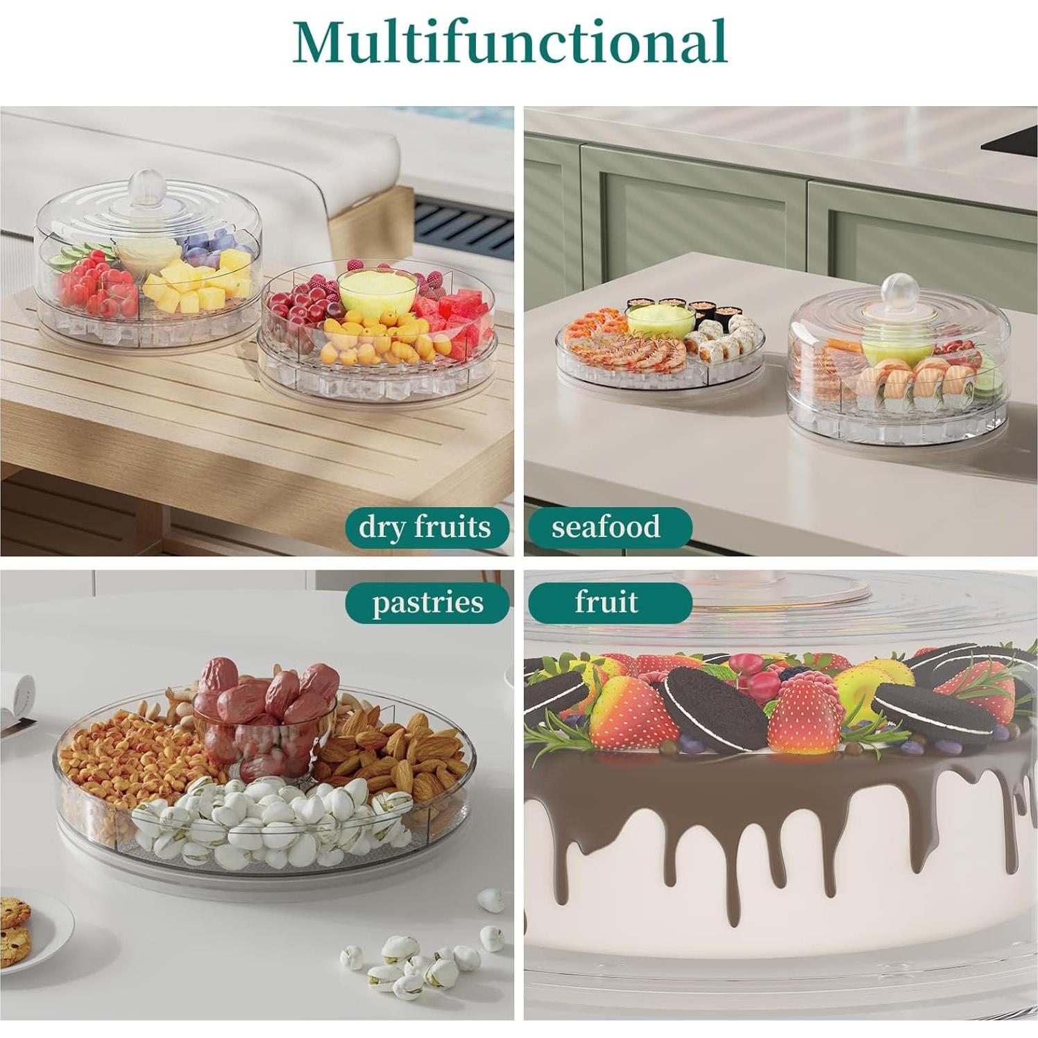 Caddy de Condimentos Fríos Meilinge con 4 Contenedores y Tapa