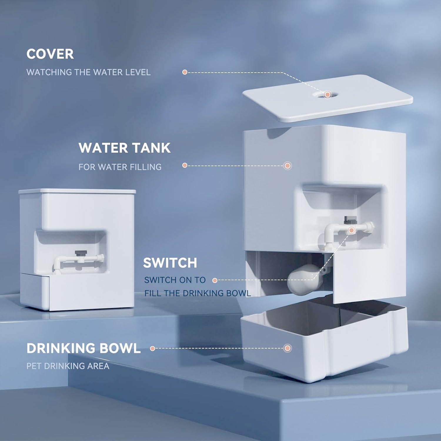 Dispensador de Agua Automático ICELEAF 8L para Mascotas Blanco