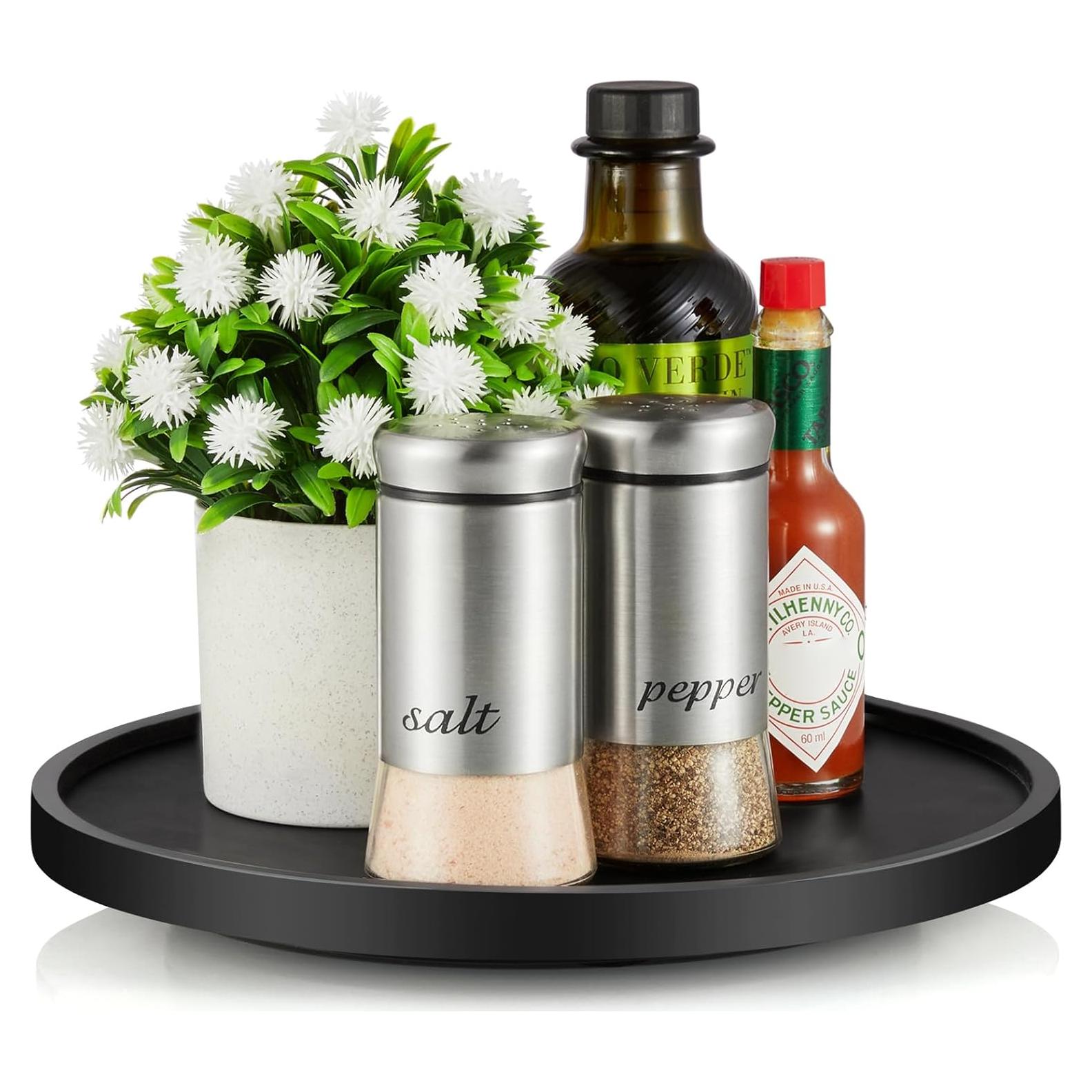 Organizador giratorio de madera Bivvclaz 25.4 cm negro