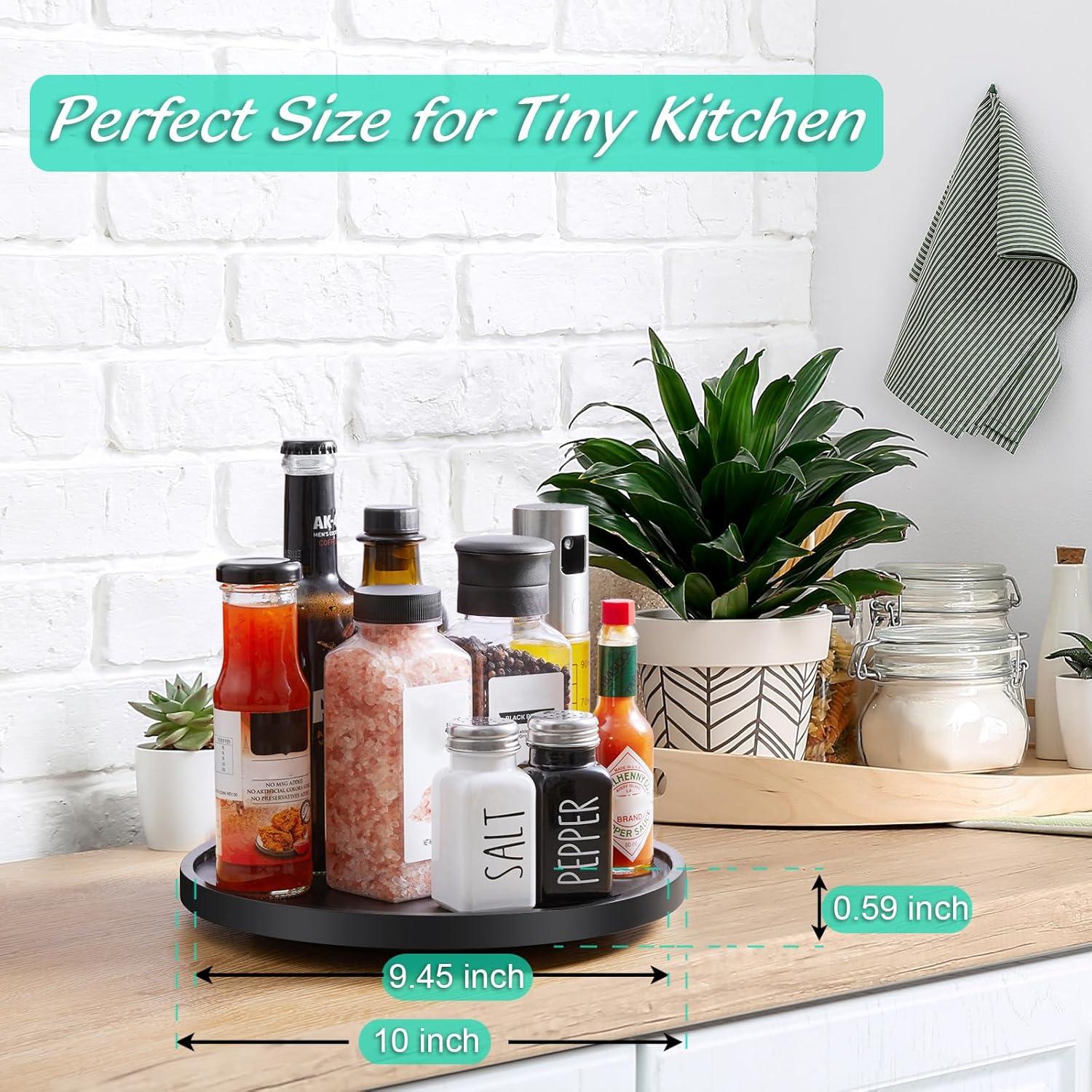 Organizador giratorio de madera Bivvclaz 25.4 cm negro