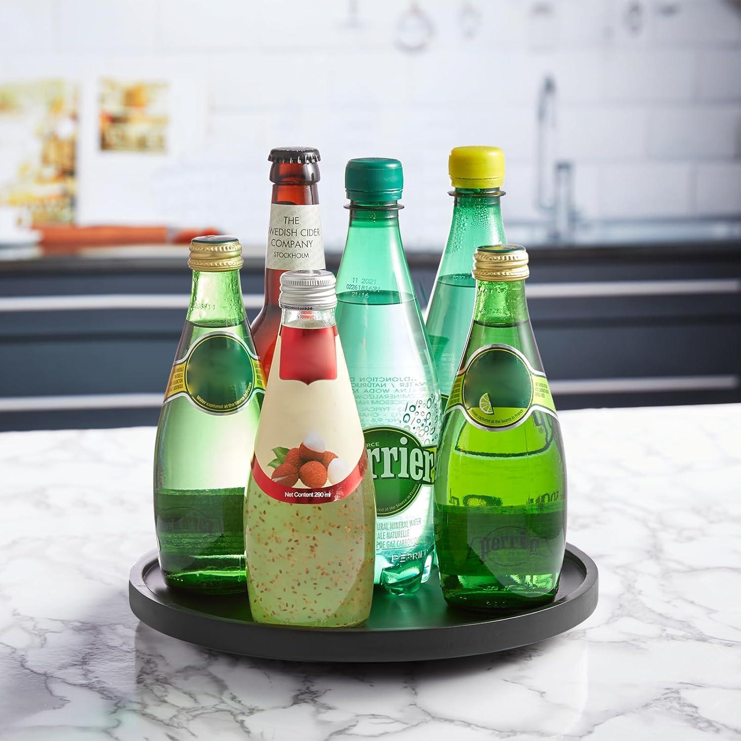 Organizador giratorio de madera Bivvclaz 25.4 cm negro