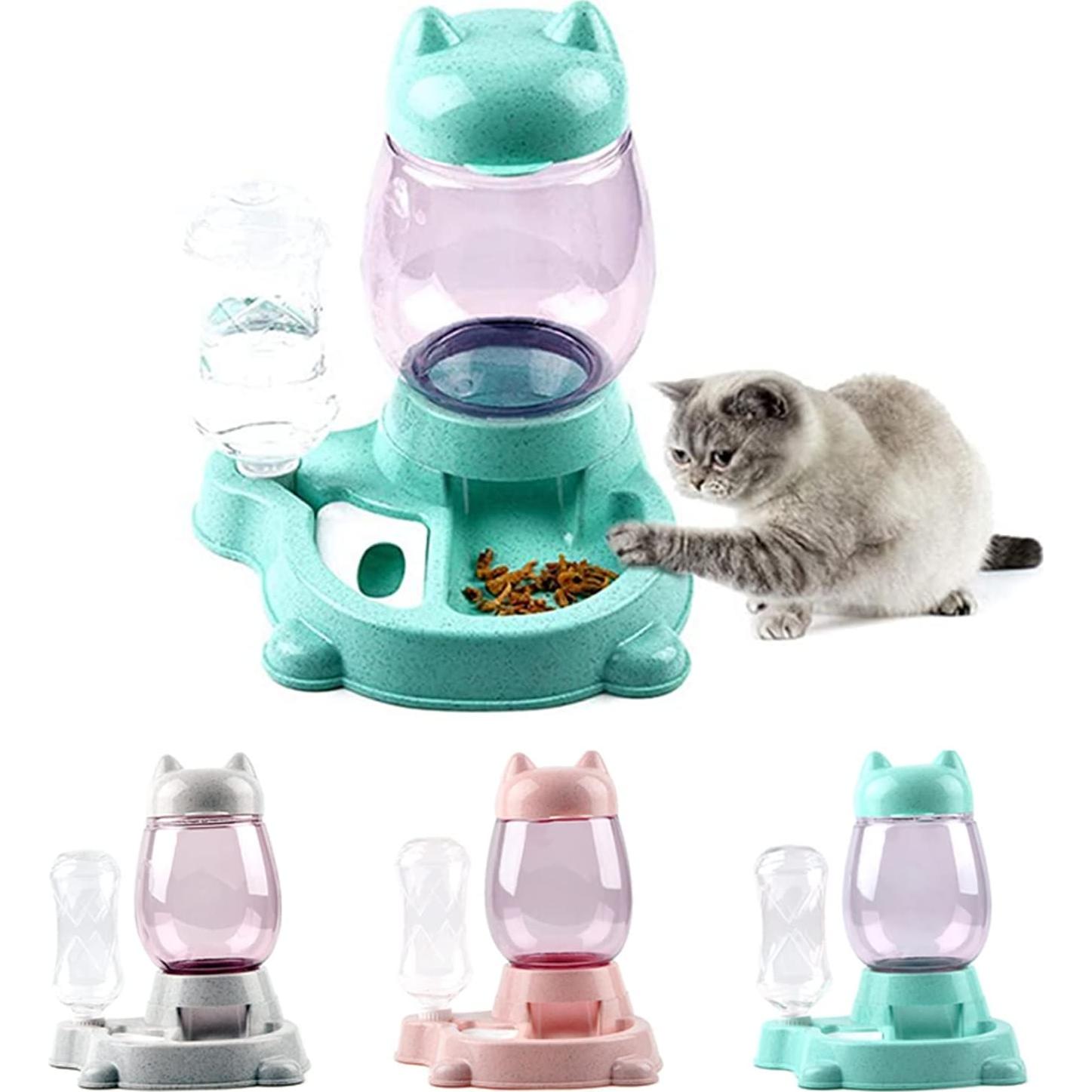 Comedero Automático para Mascotas Mltao 2 en 1 Verde