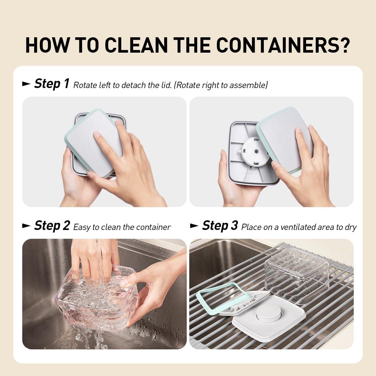 Juego de 6 Contenedores Herméticos de Alimentos EQI 0.57L-1.80L