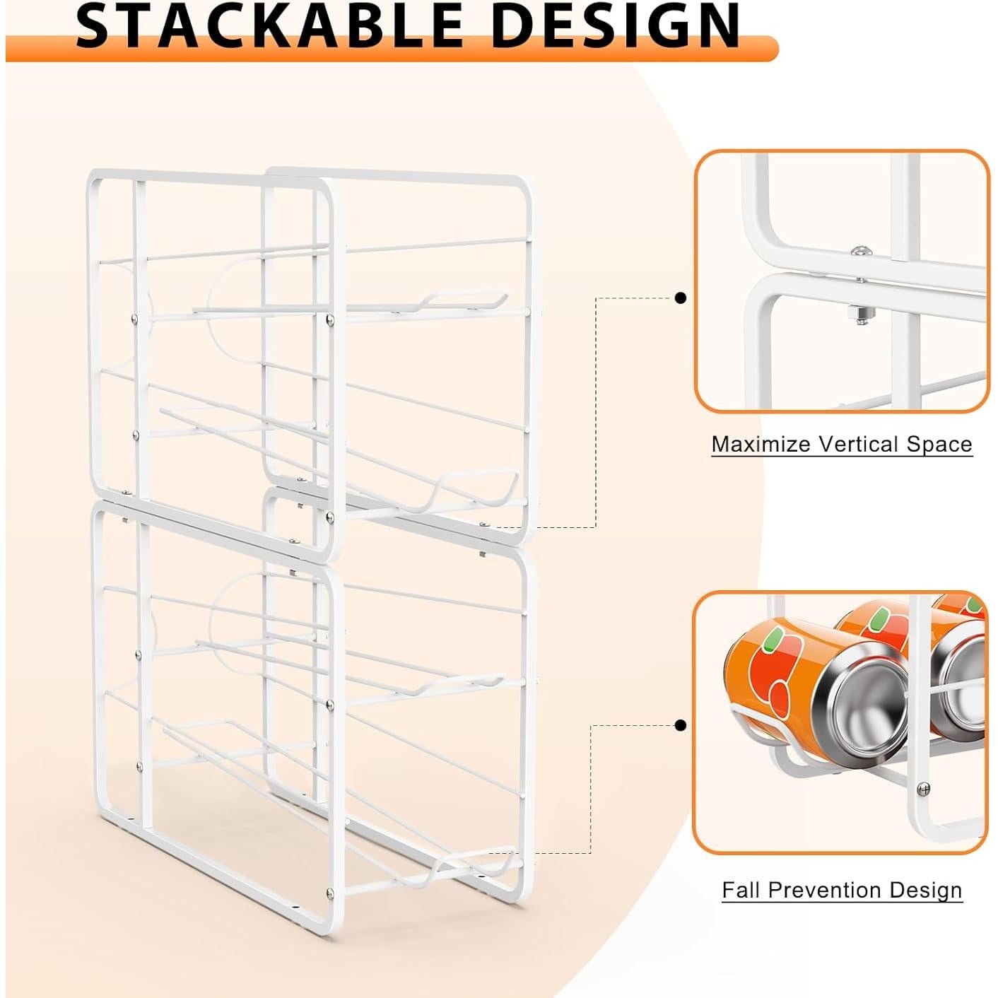 Organizador de Latas de Soda BTY Blanco Apilable 12oz (355ml)
