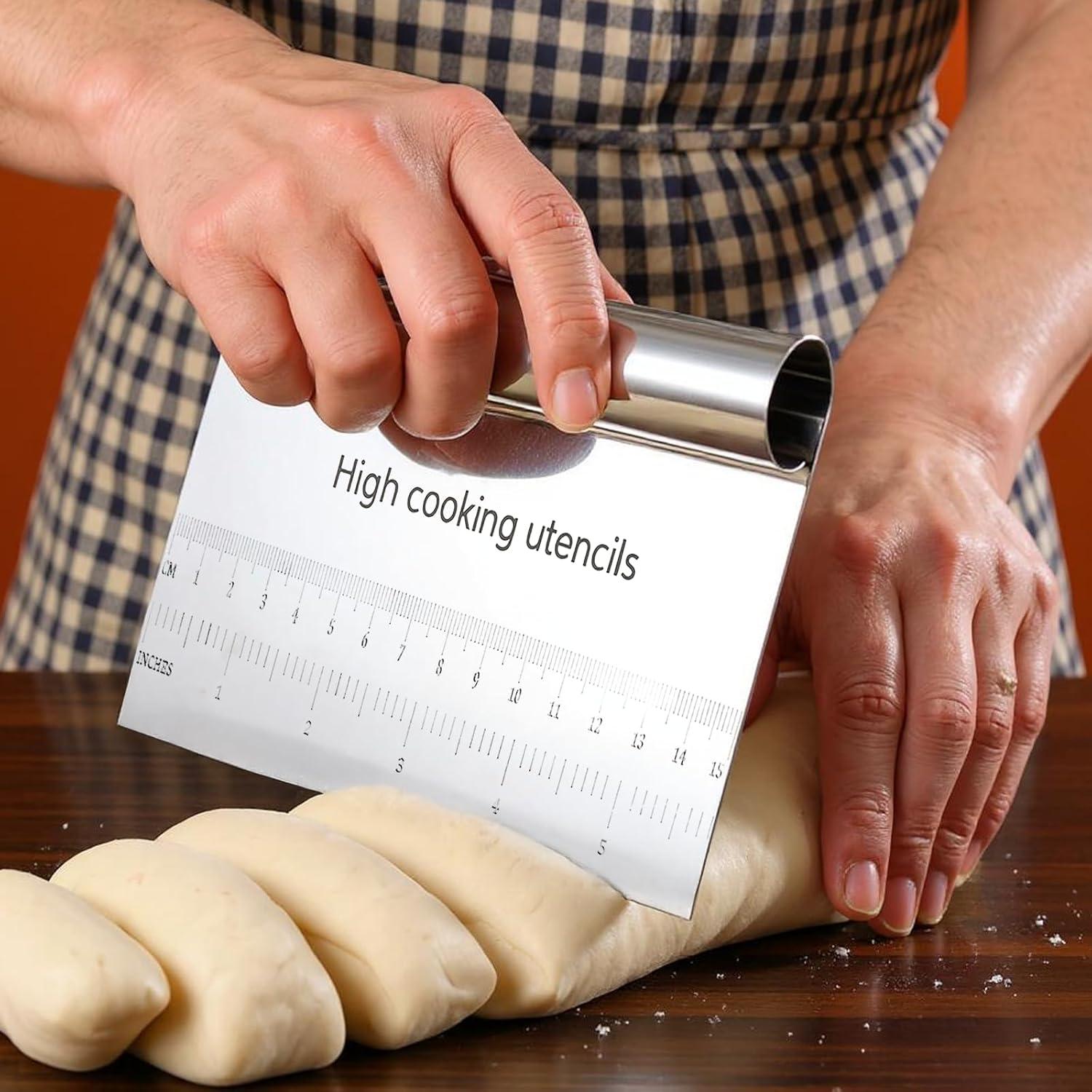 Cortador Raspador de Masa de Banco JIYIN Acero Inoxidable 2Pcs