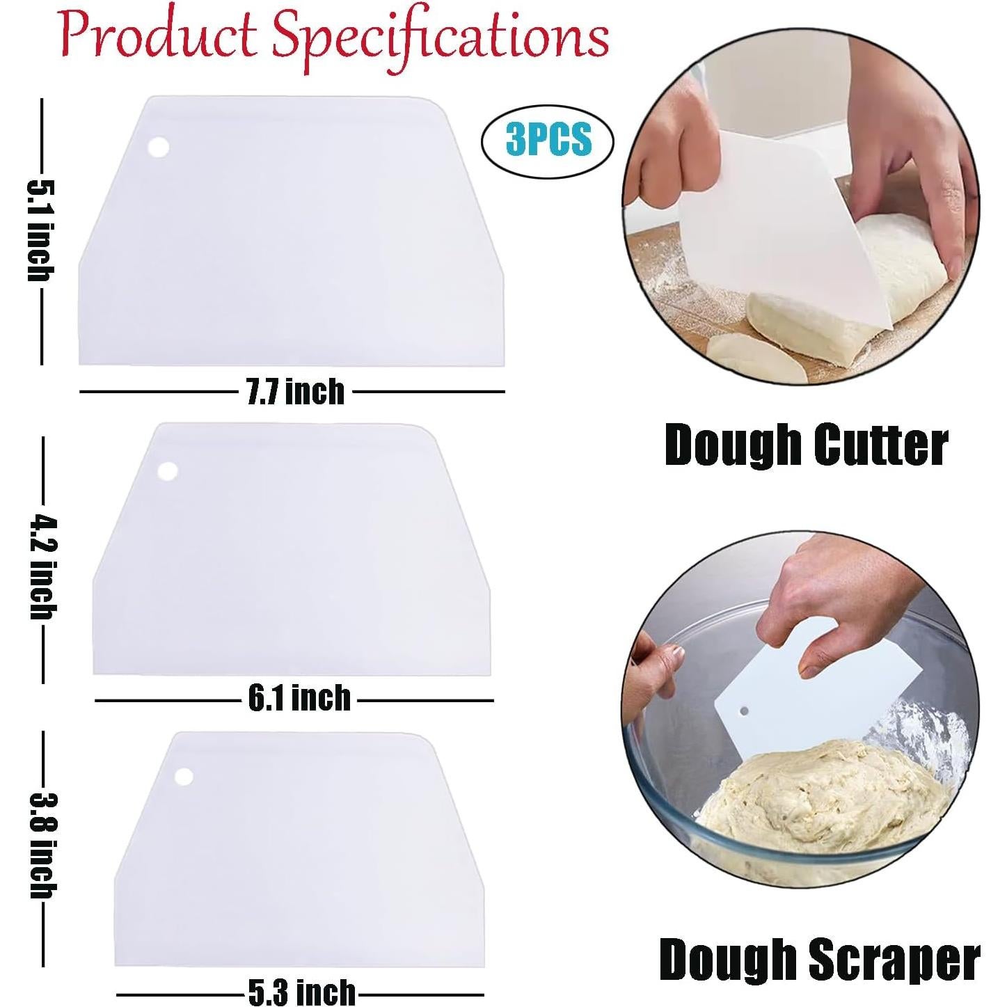 Juego de 3 Raspadores de Pastel CADEVED - Alisadores de Plástico