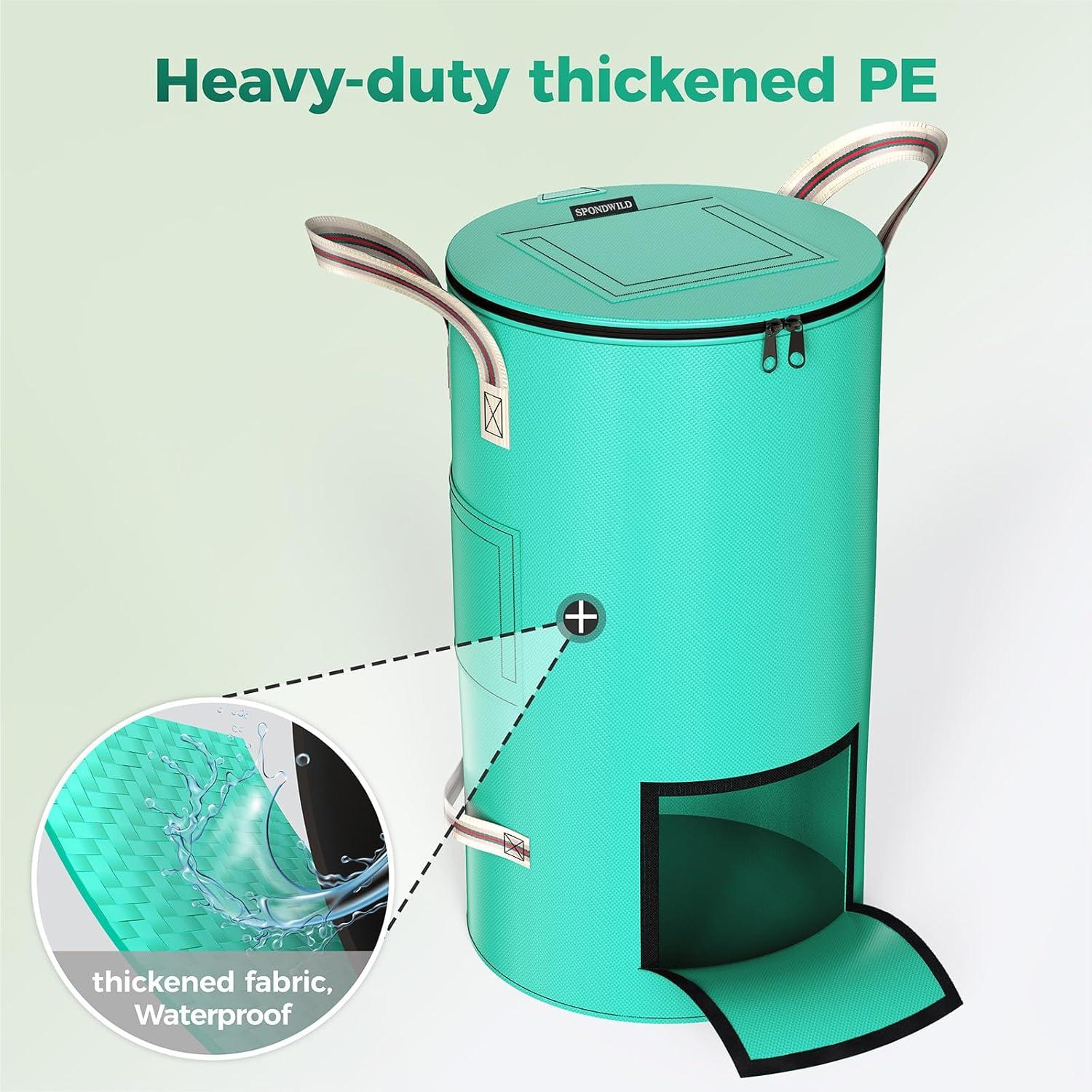 Contenedor de Compostaje Exterior SPONDWILD 54.4L Verde PE