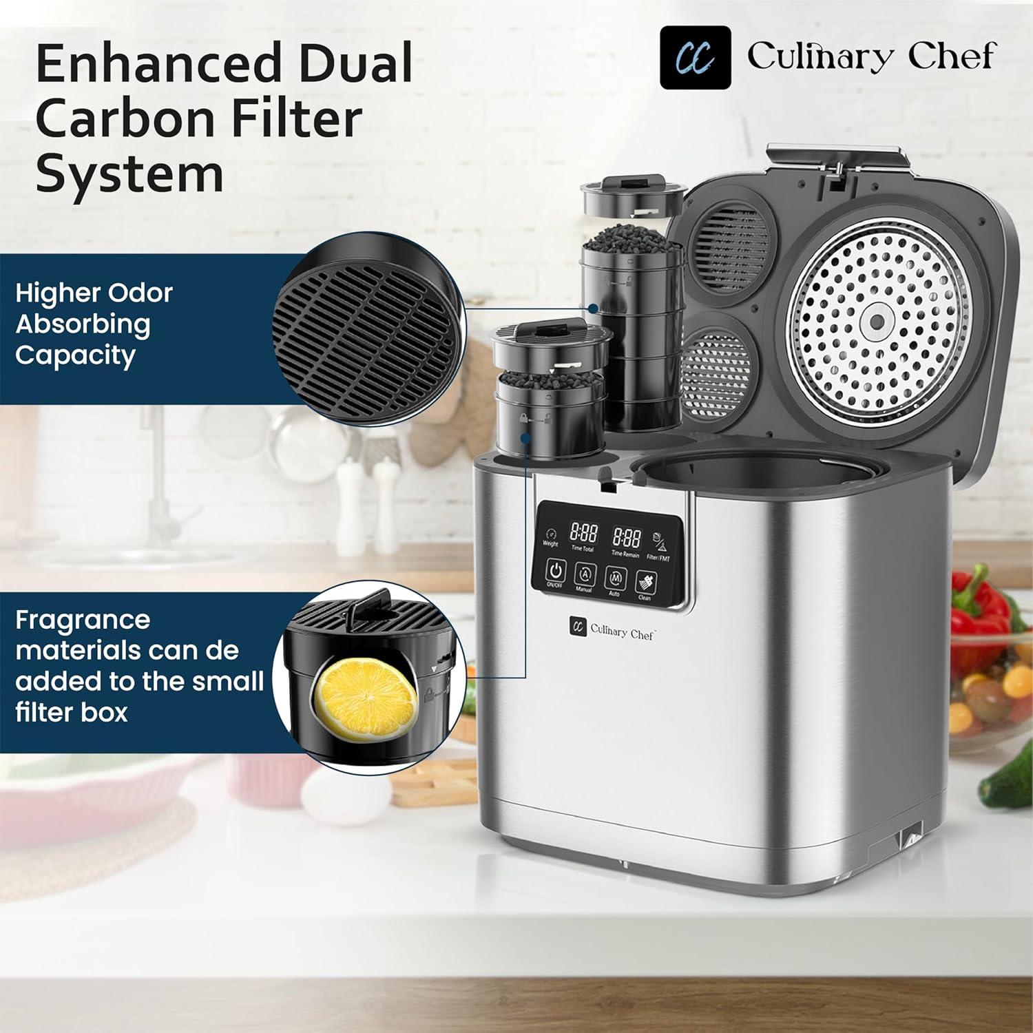 Compostador Eléctrico Inteligente Culinary Chef 3.8L Acero Inoxidable