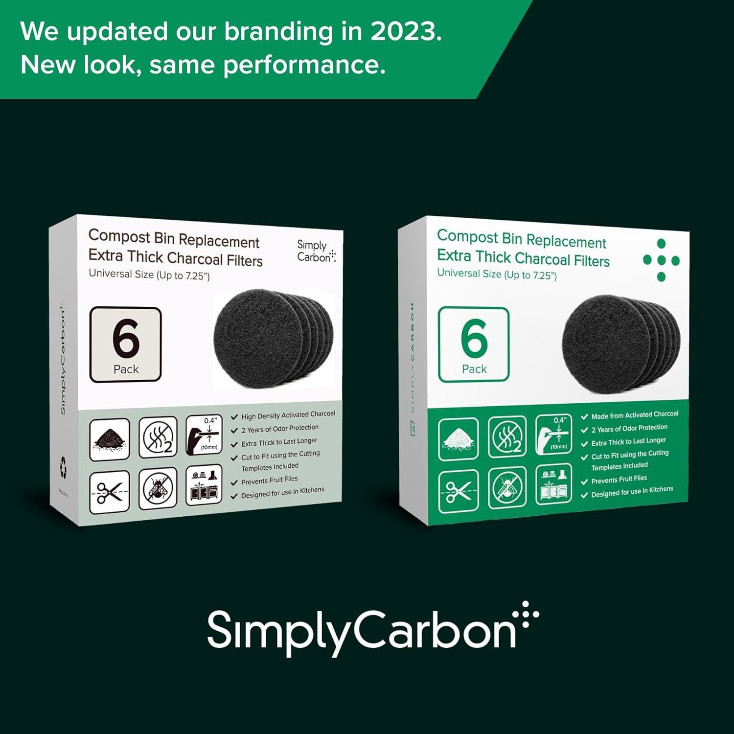 Filtros de Carbón Activado Simply Carbon para Cubos de Compostaje - Juego de 6