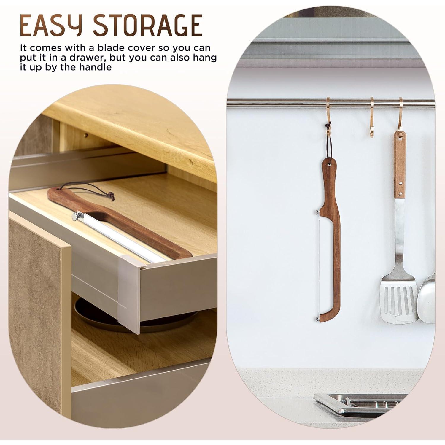 Cortador de Pan Yunlihua de Madera de Acacia 27 cm