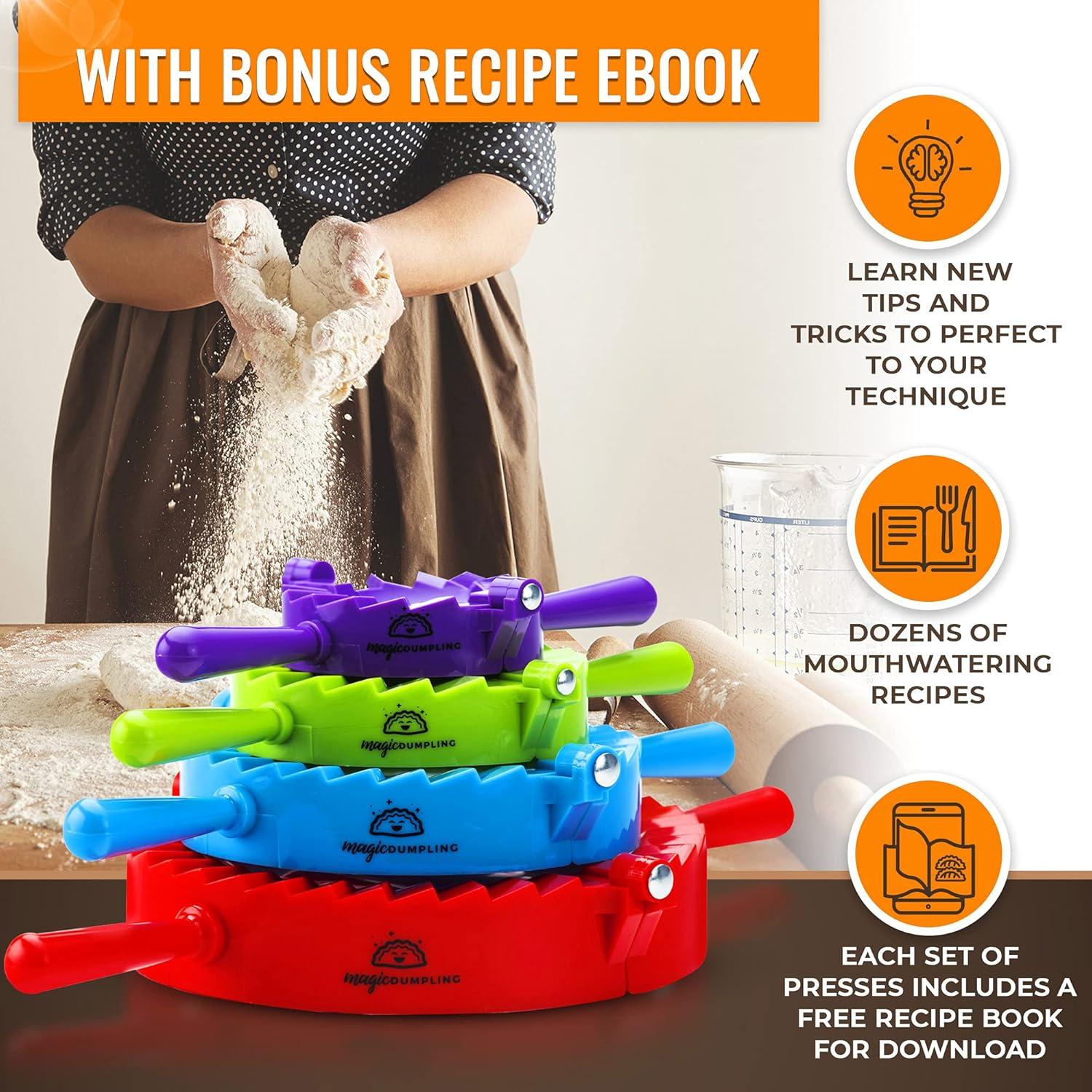 Kit de Moldes para Dumplings Magic Dumpling - 4 Prensas y Mate