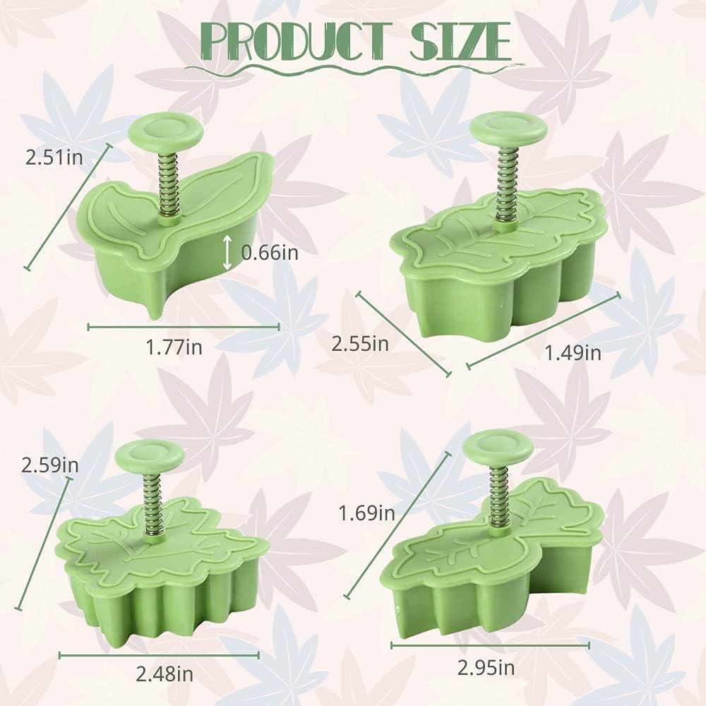 Set de 4 Cortadores de Galletas Hoja Amzocina - Plástico Duradero