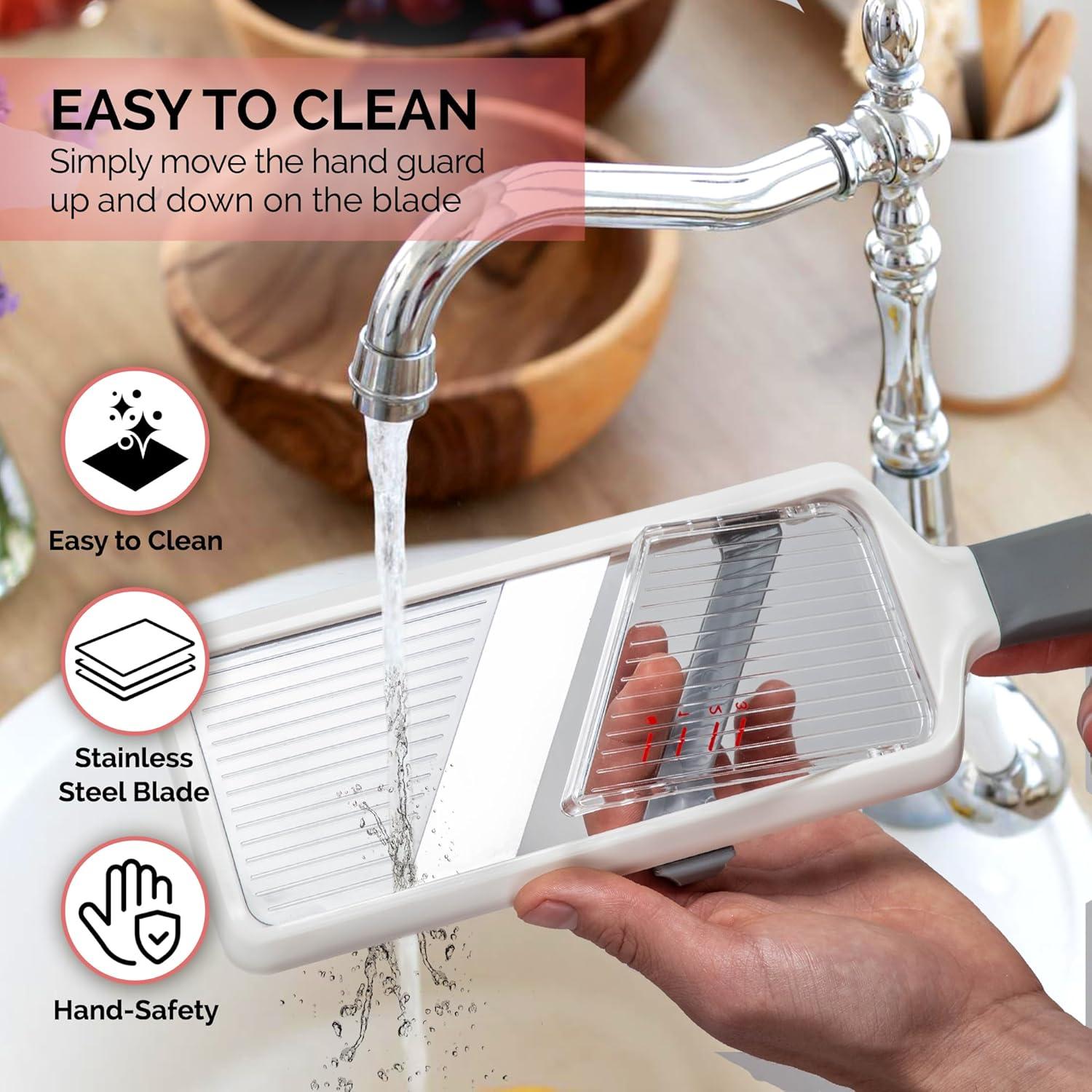 Cortador Mandolina Portátil Landkitch - Acero Inoxidable, 3 Grosor