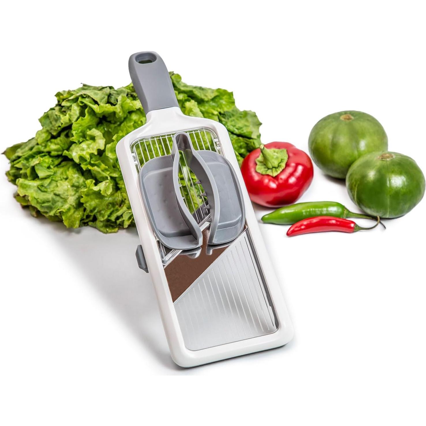 Cortador Mandolina Portátil Landkitch - Acero Inoxidable, 3 Grosor