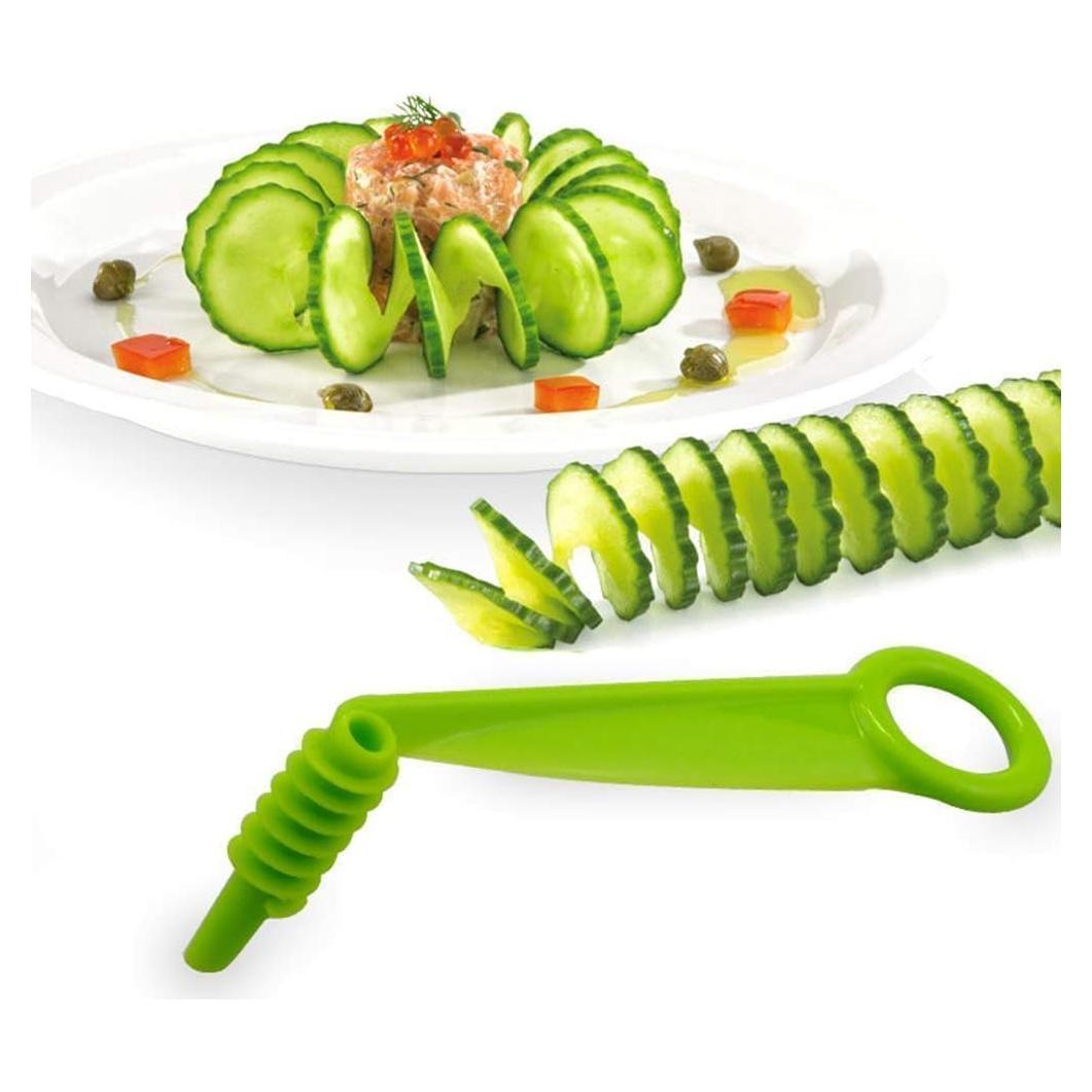 Cortador Espiral Manual DPWOUM Verde para Verduras y Decoración