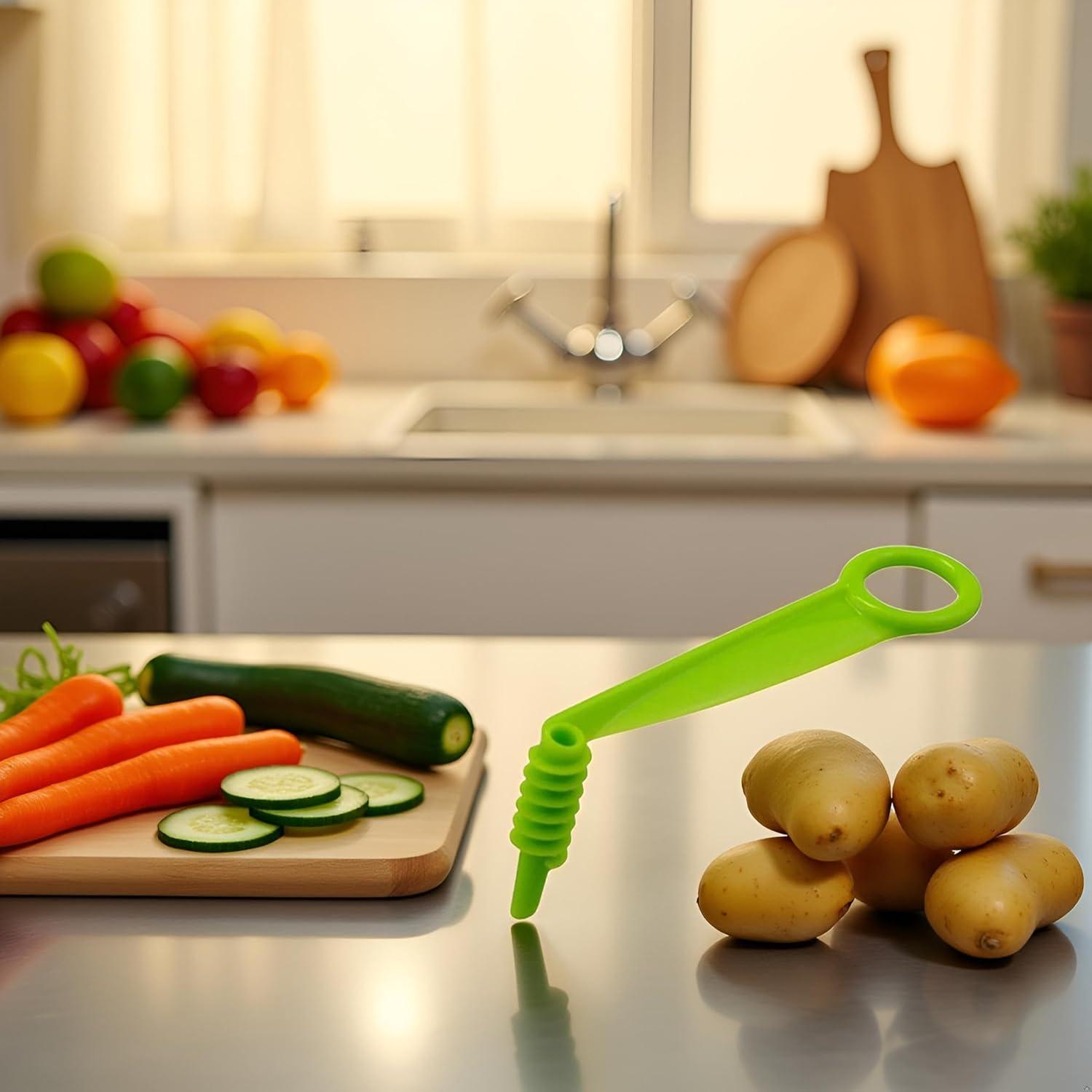 Cortador Espiral Manual DPWOUM Verde para Verduras y Decoración