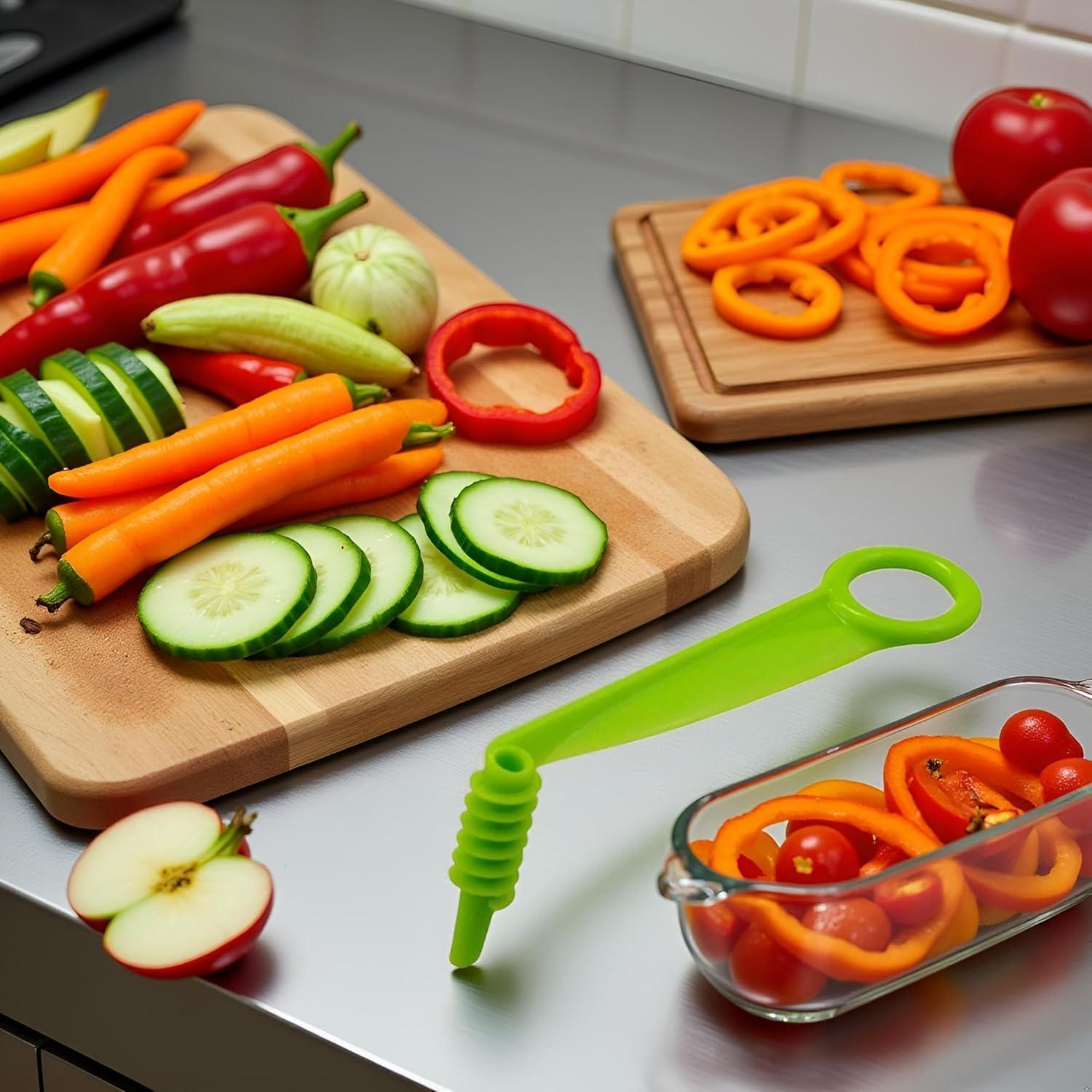 Cortador Espiral Manual DPWOUM Verde para Verduras y Decoración