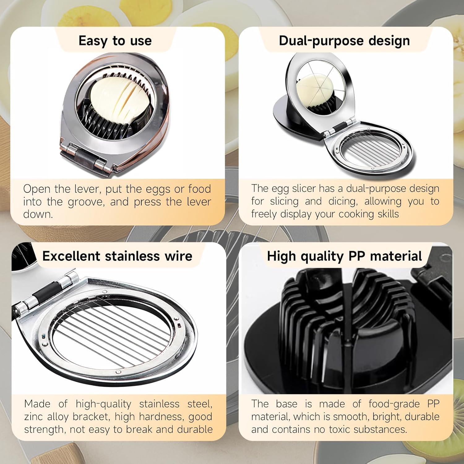 Cortador de Huevos y Frutas Arimagroup, Acero Inoxidable, 3 Estilos