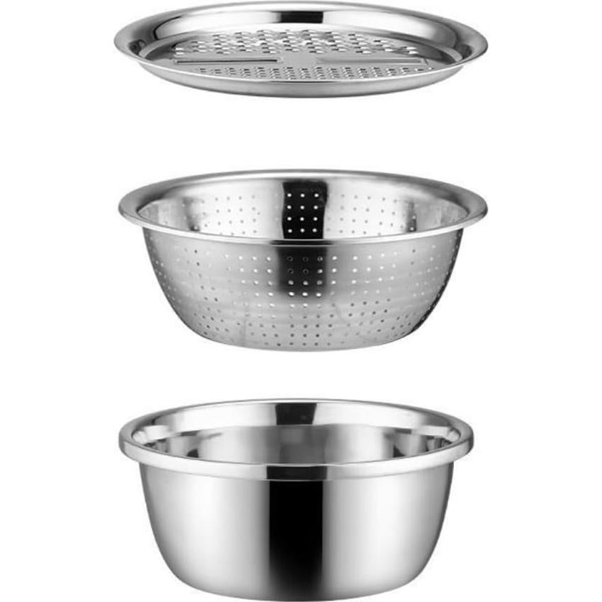 Rallador Colador 3 en 1 Slowtee Acero Inoxidable 26x10cm