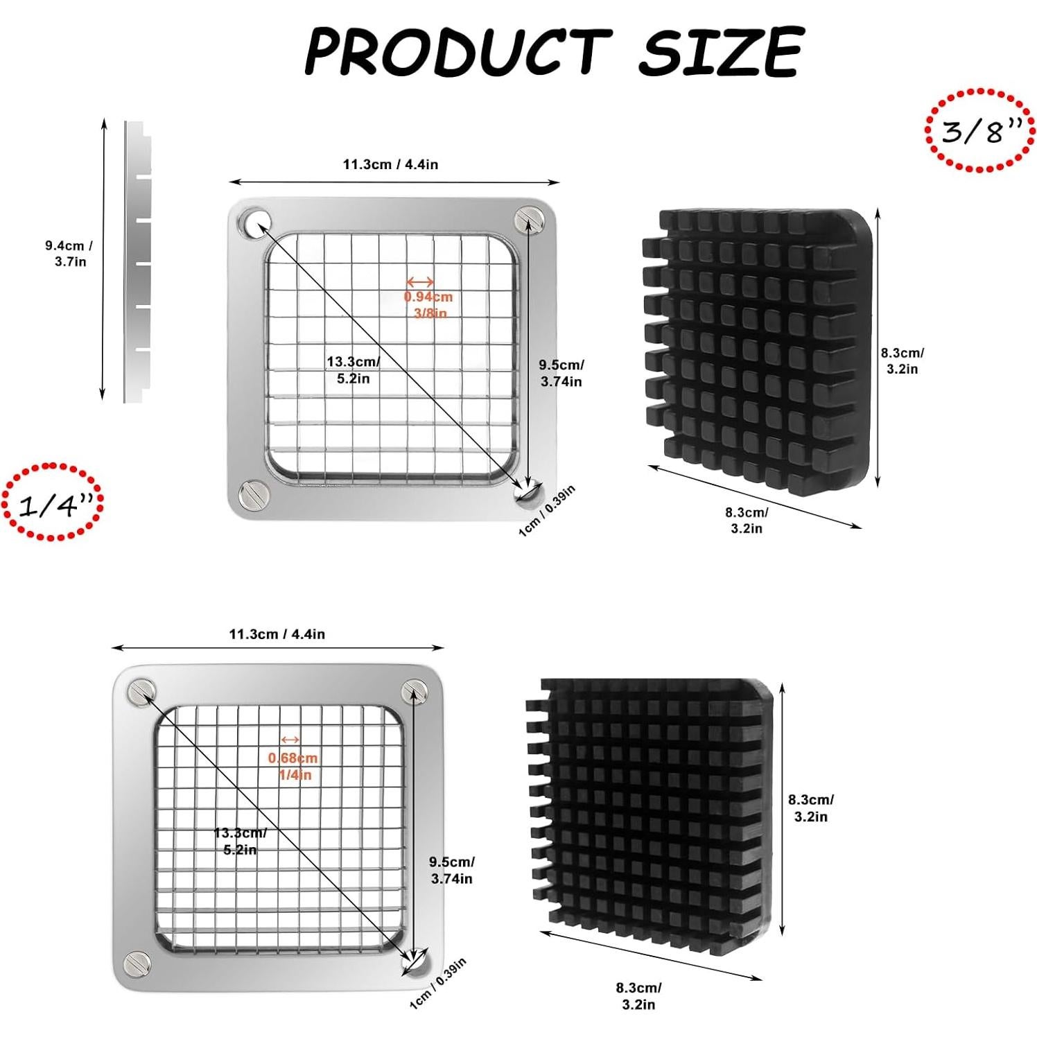 Cuchillas de Reemplazo KELEYU para Picadora de Verduras 2 Pcs