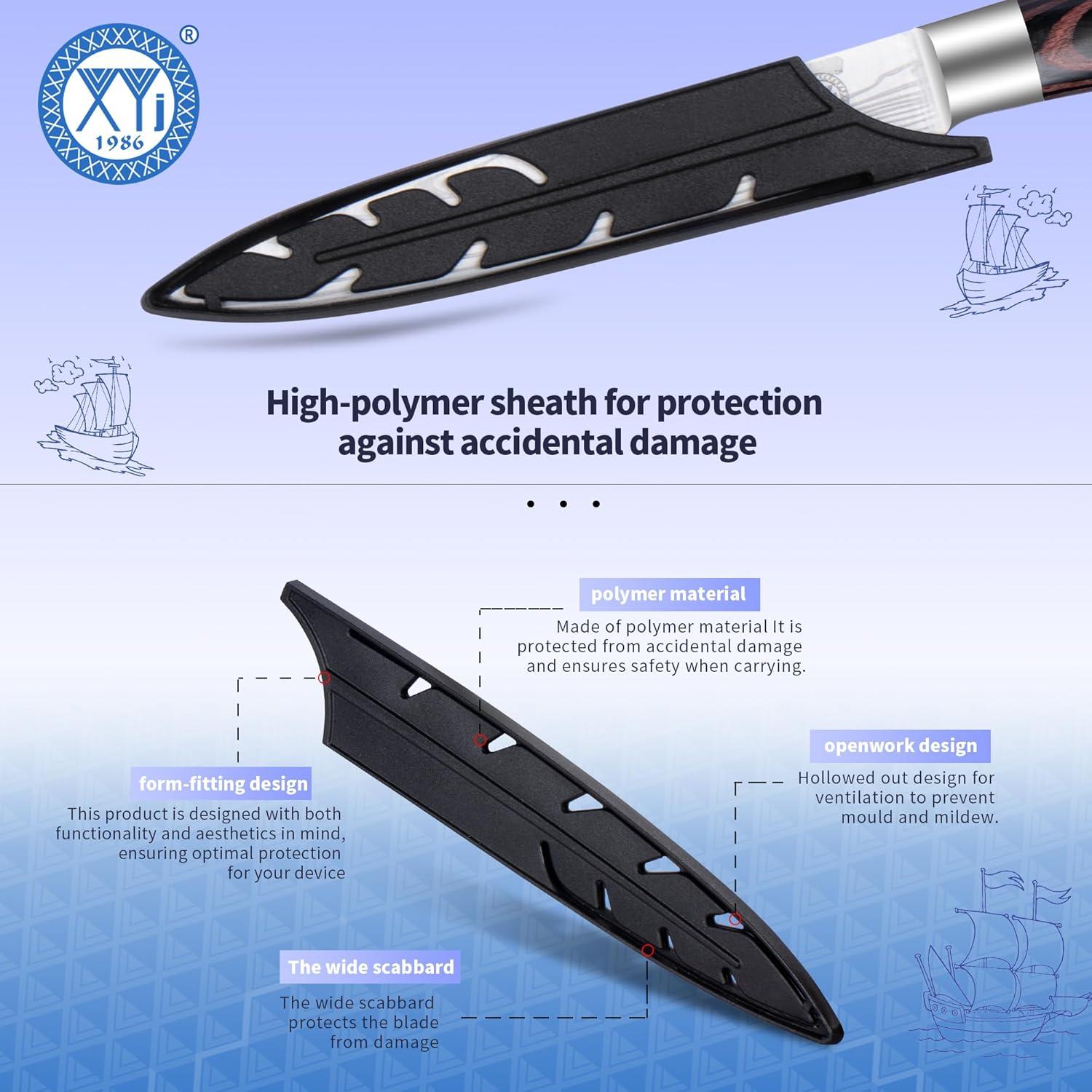 Cuchillo de Cocina XYJ 12.7 cm Acero Inoxidable Mango Pakkawood