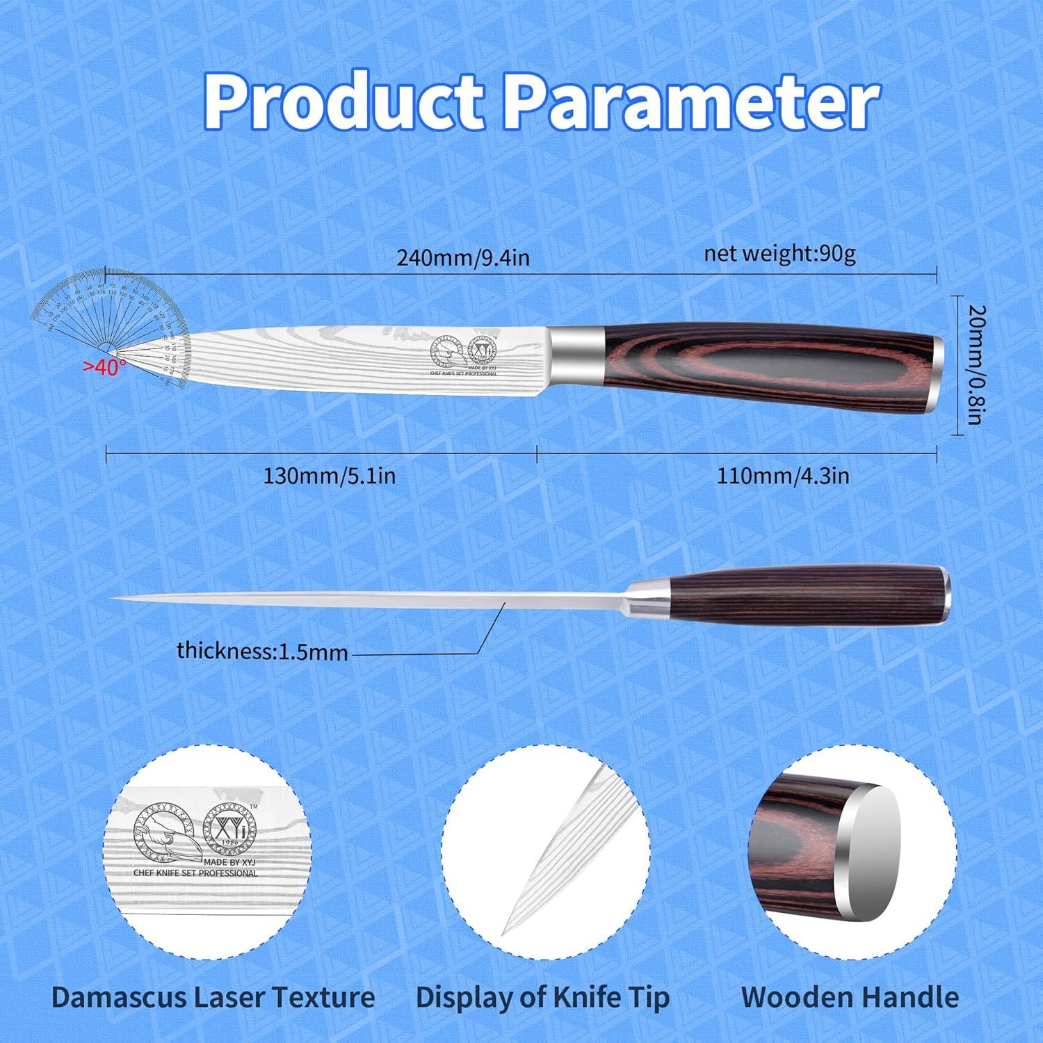 Cuchillo de Cocina XYJ 12.7 cm Acero Inoxidable Mango Pakkawood