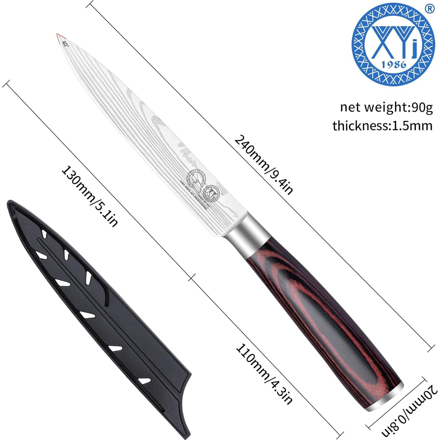 Cuchillo de Cocina XYJ 12.7 cm Acero Inoxidable Mango Pakkawood