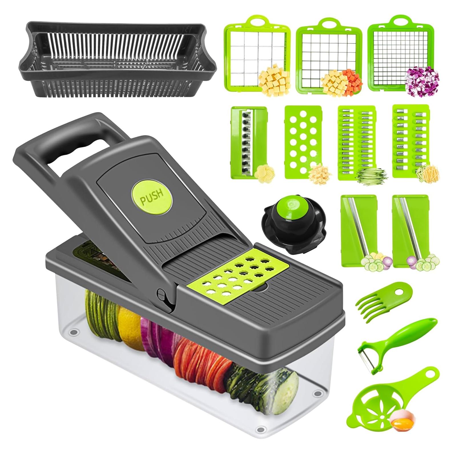 Cortadora de Verduras Multifuncional G4S3 16 en 1 con Contenedor