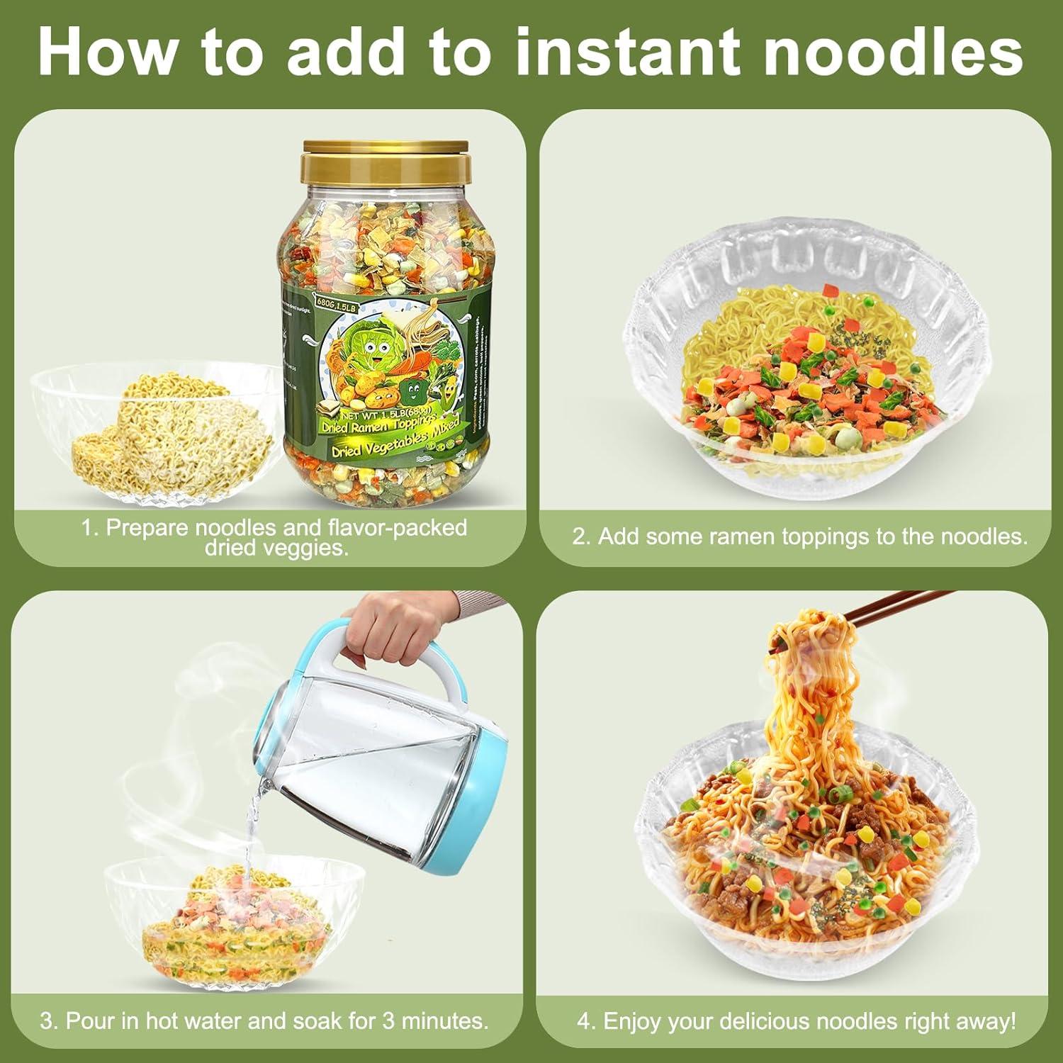 Toppings de Ramen Deshidratados SEAYOFA 680g Verduras Naturales