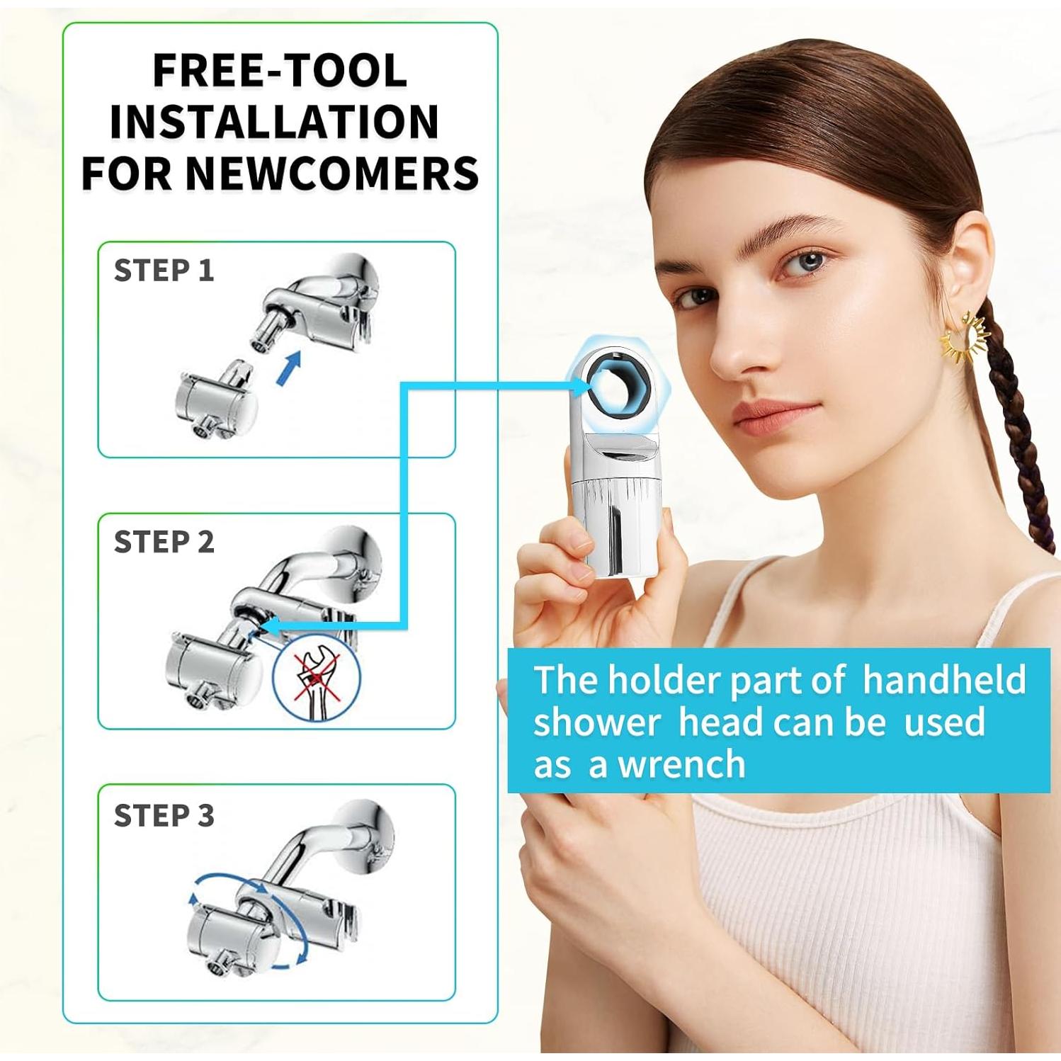 Cabeza de Ducha de Lluvia y Mano INEFATH 30 Configuraciones Cromo