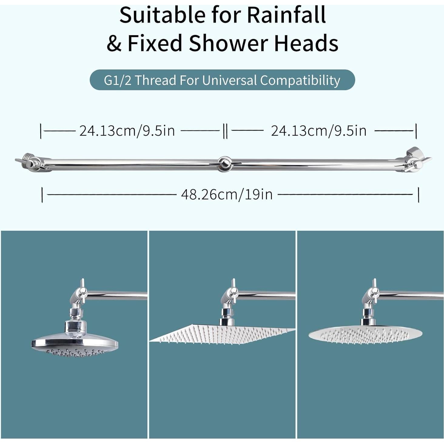 Brazo de Extensión para Ducha BSTCWCP 48.26 cm Cromo Ajustable