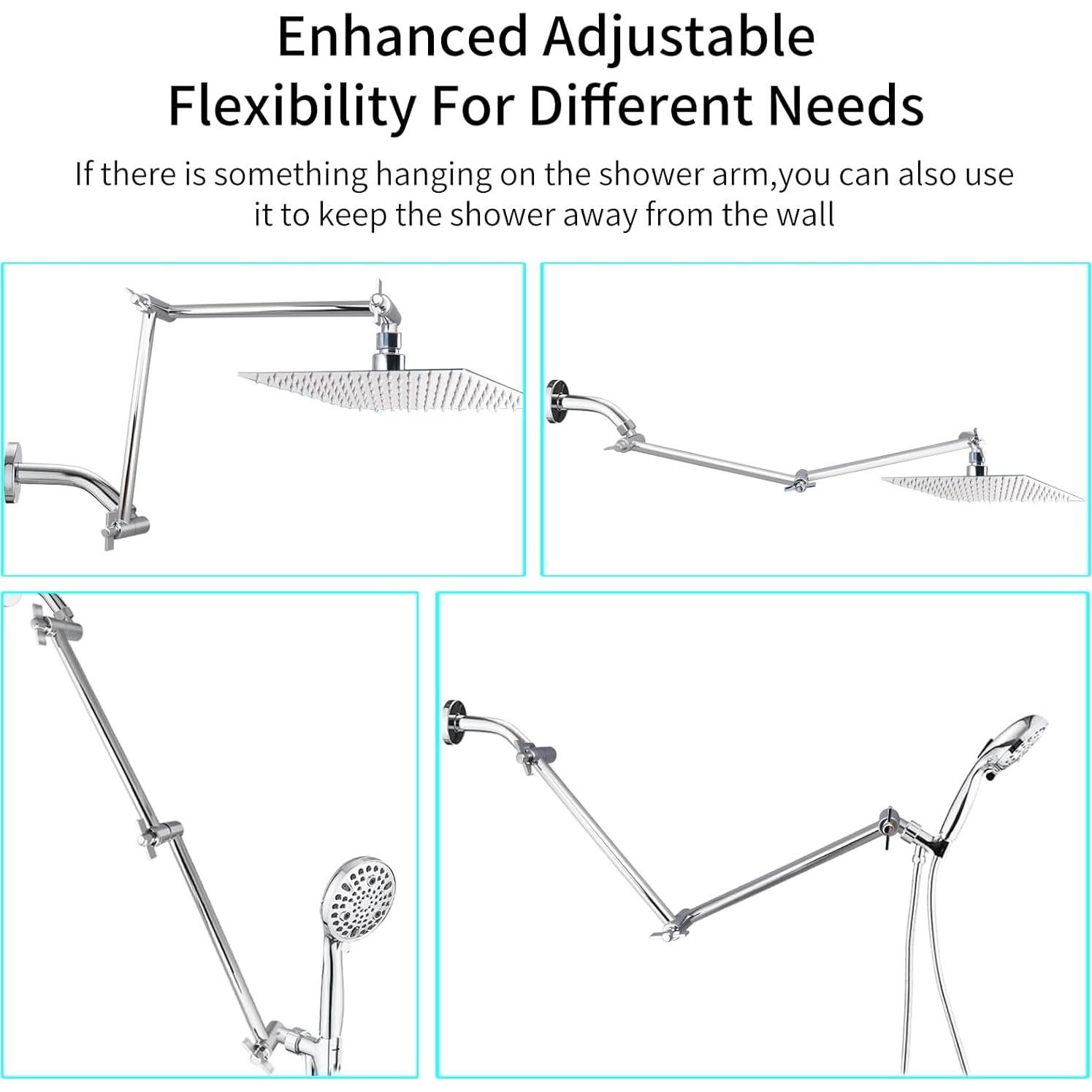 Brazo de Extensión para Ducha BSTCWCP 48.26 cm Cromo Ajustable