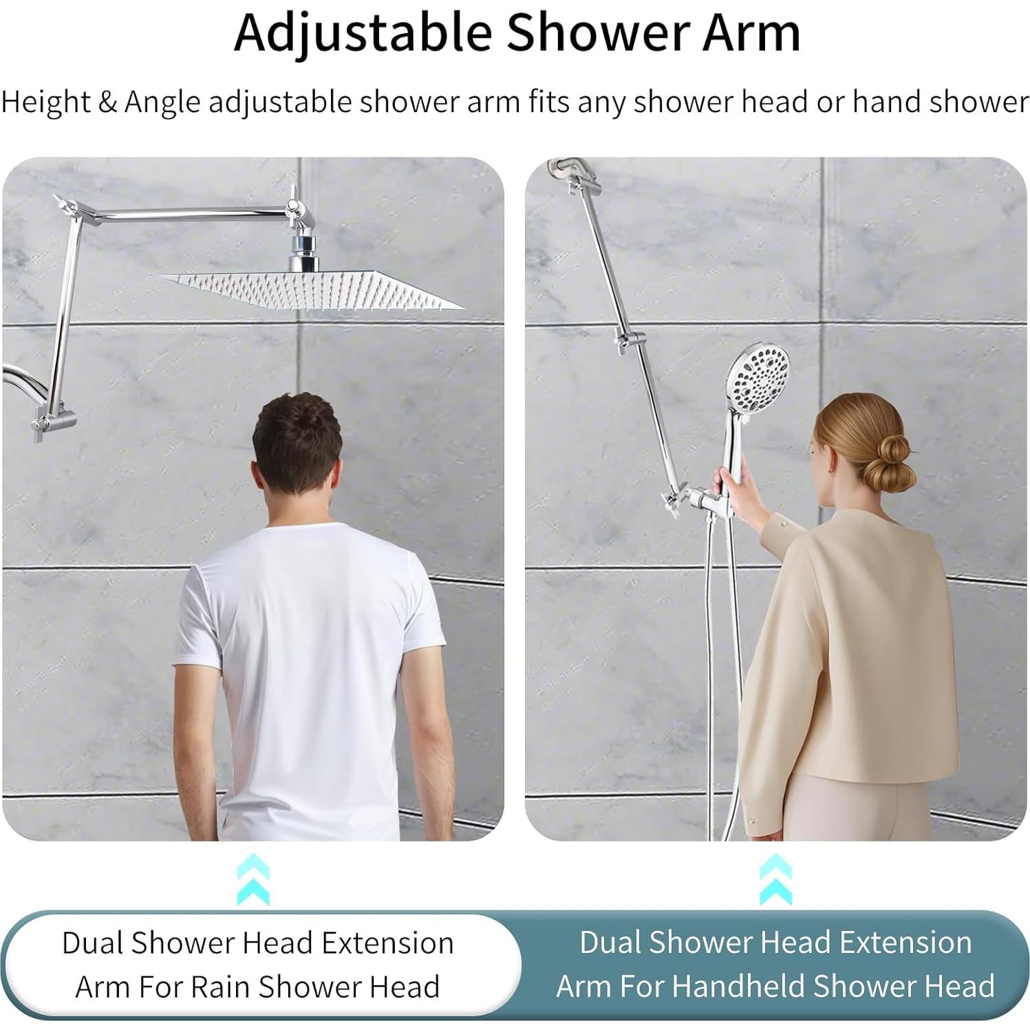 Brazo de Extensión para Ducha BSTCWCP 48.26 cm Cromo Ajustable