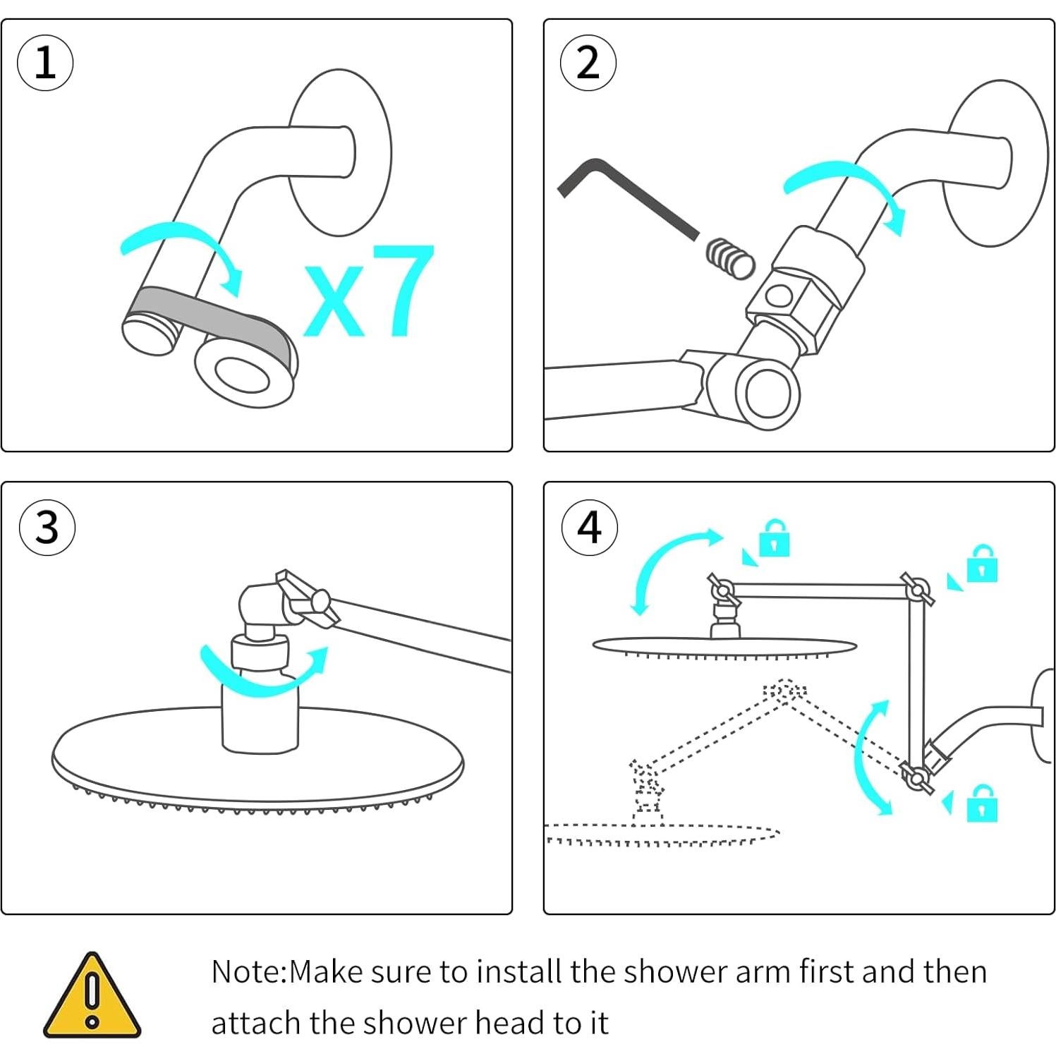 Brazo de Extensión para Ducha BSTCWCP 48.26 cm Cromo Ajustable