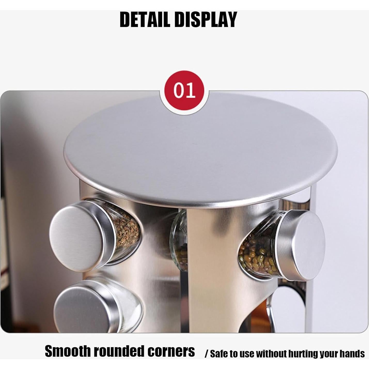 Organizador de Especias Giratorio VaNaenic 20 Frascos Acero Inoxidable