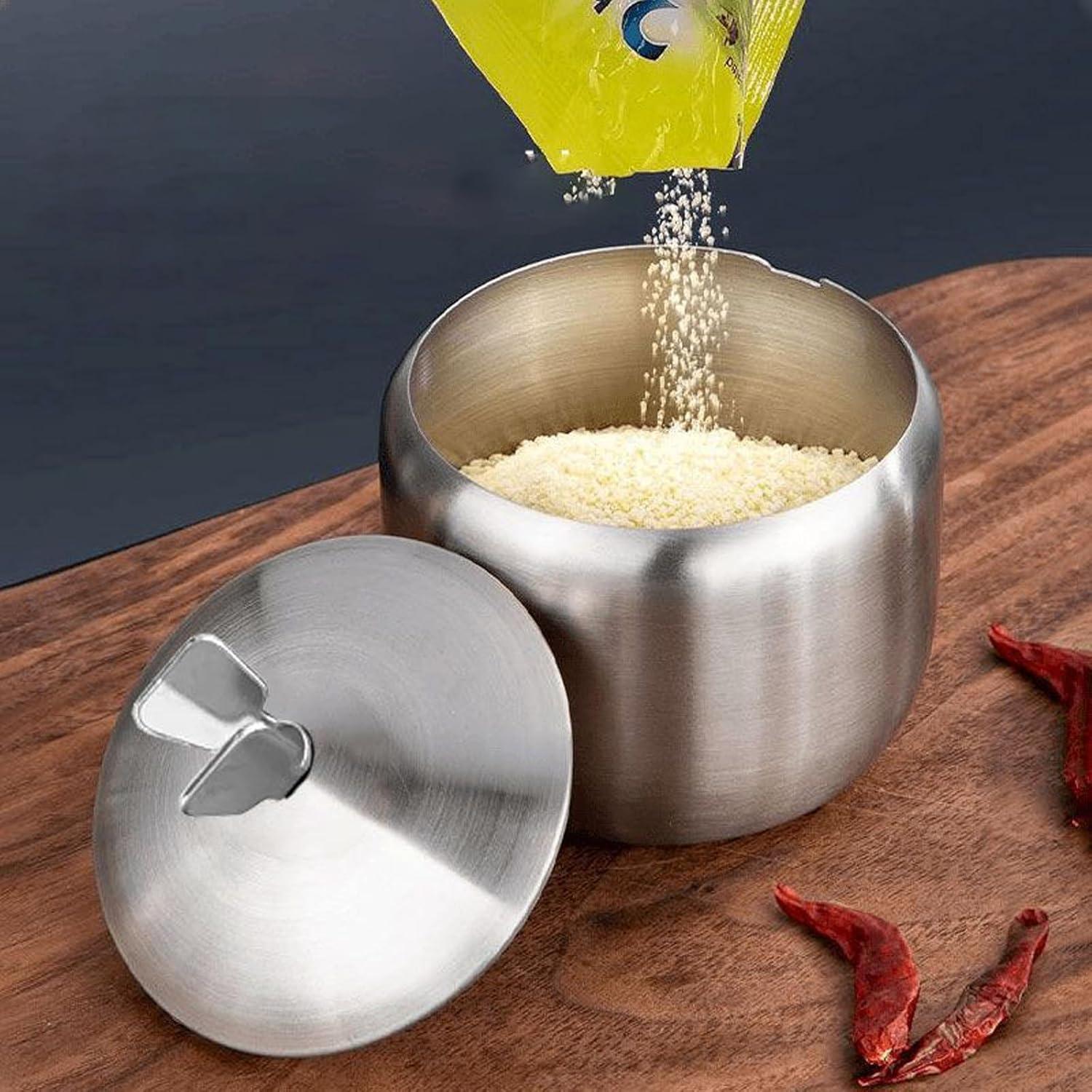 Juego de Tarros de Especias Giratorios PAEUDOMRF Acero Inoxidable 350ml