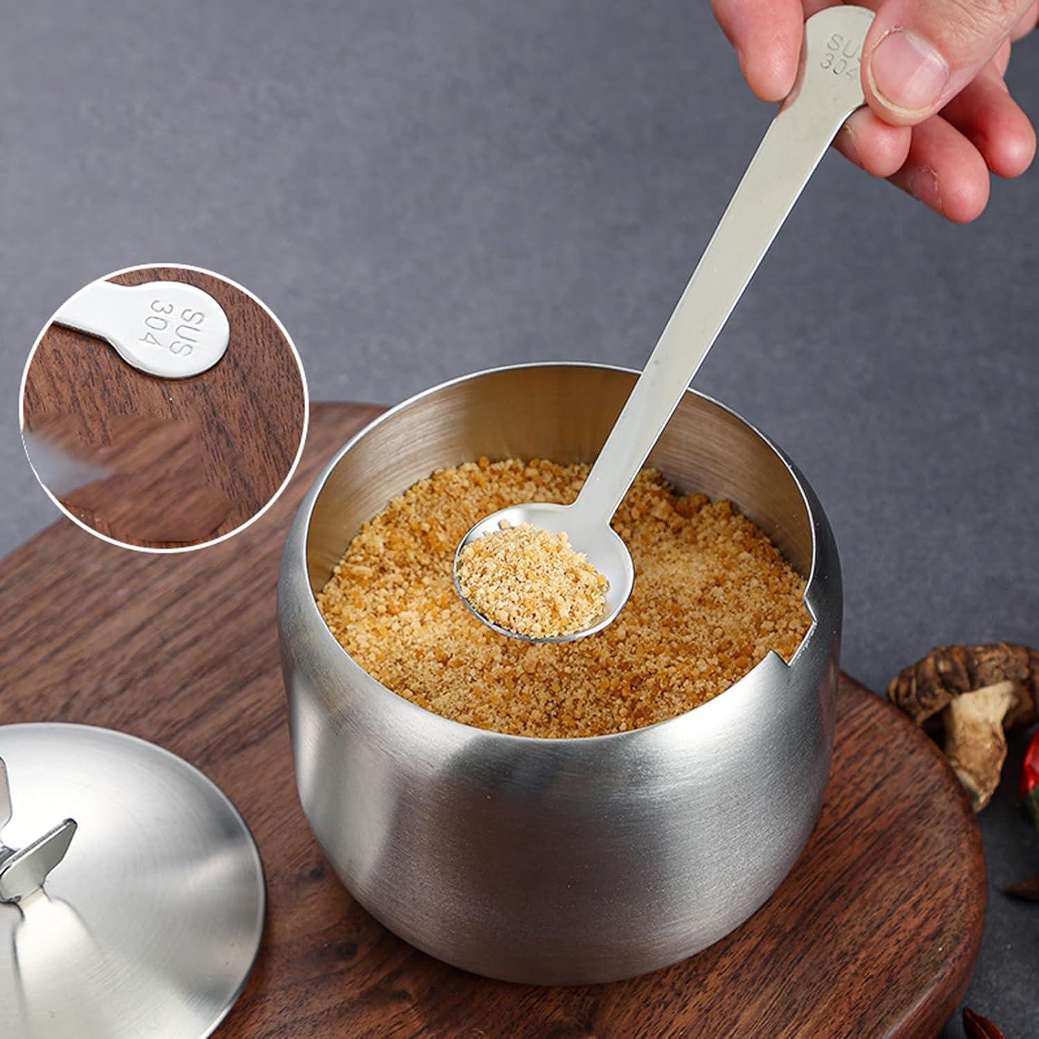 Juego de Tarros de Especias Giratorios PAEUDOMRF Acero Inoxidable 350ml