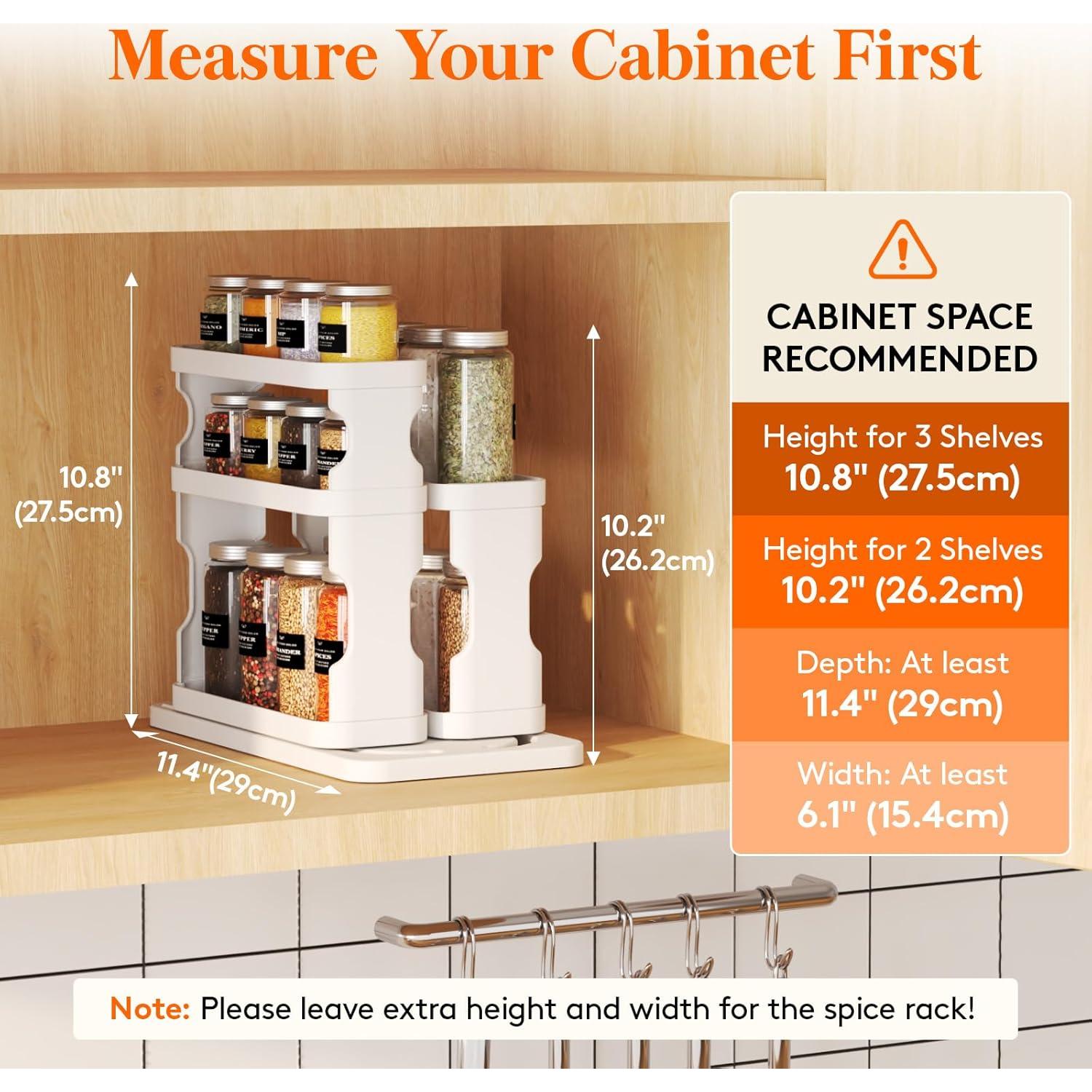 Organizador de Especias Lifewit Blanco 3 Niveles Ajustable 29x15.4 cm