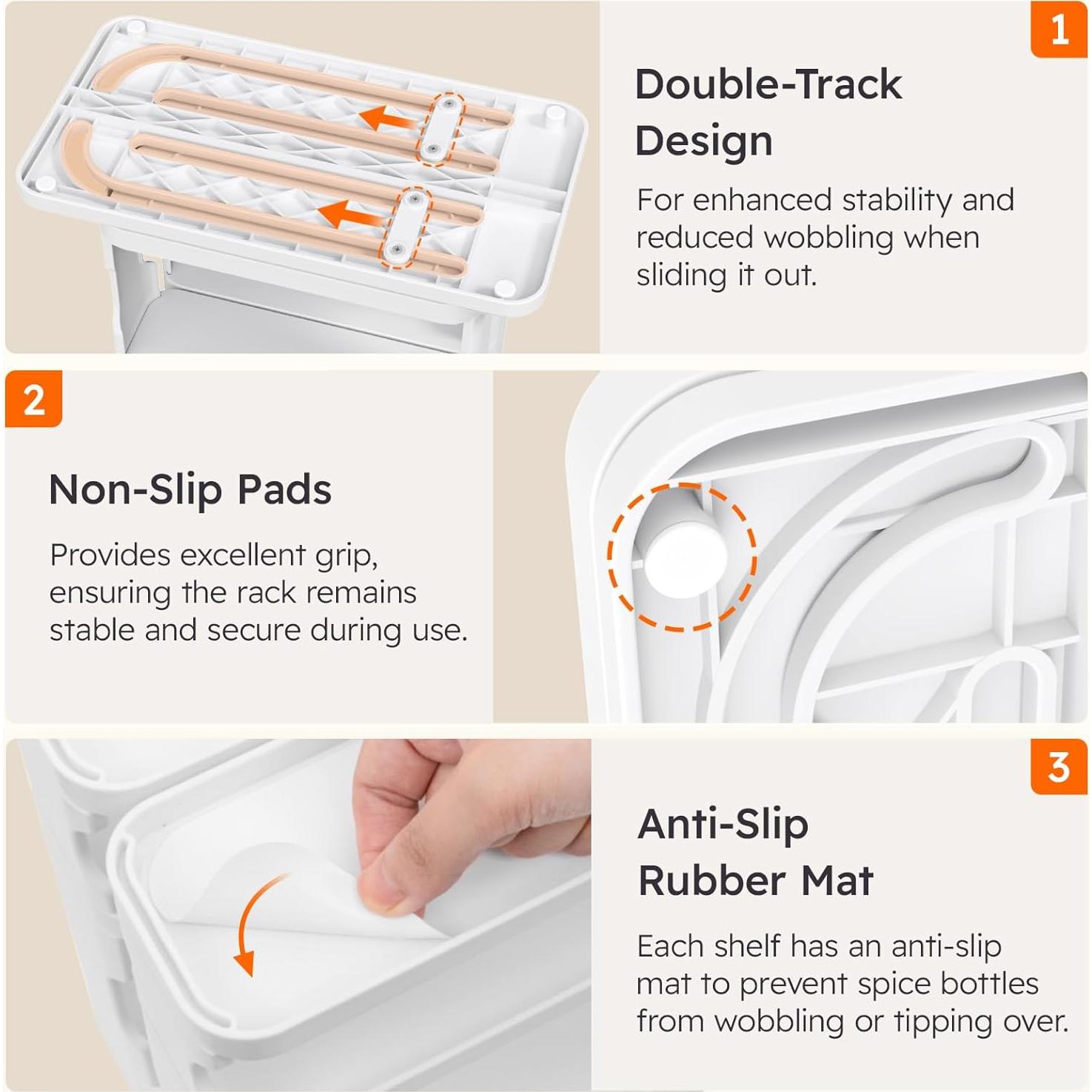 Organizador de Especias Lifewit Blanco 3 Niveles Ajustable 29x15.4 cm