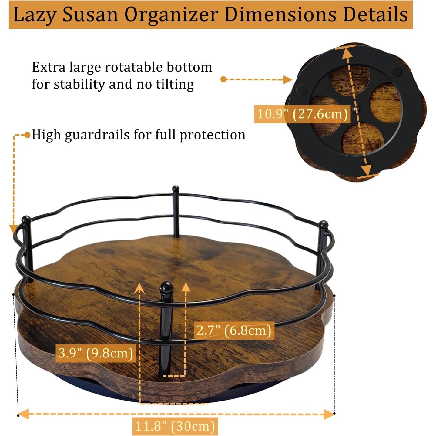 Organizador giratorio Lazy Susan BaiWinlar 30 cm madera metálico