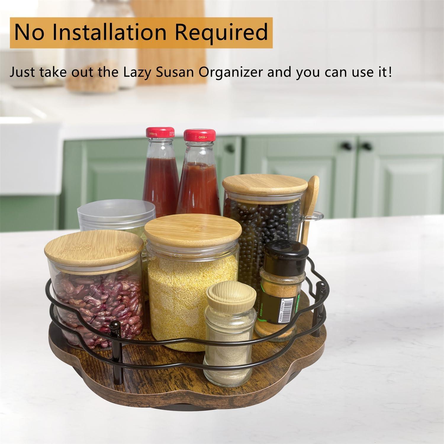 Organizador giratorio Lazy Susan BaiWinlar 30 cm madera metálico