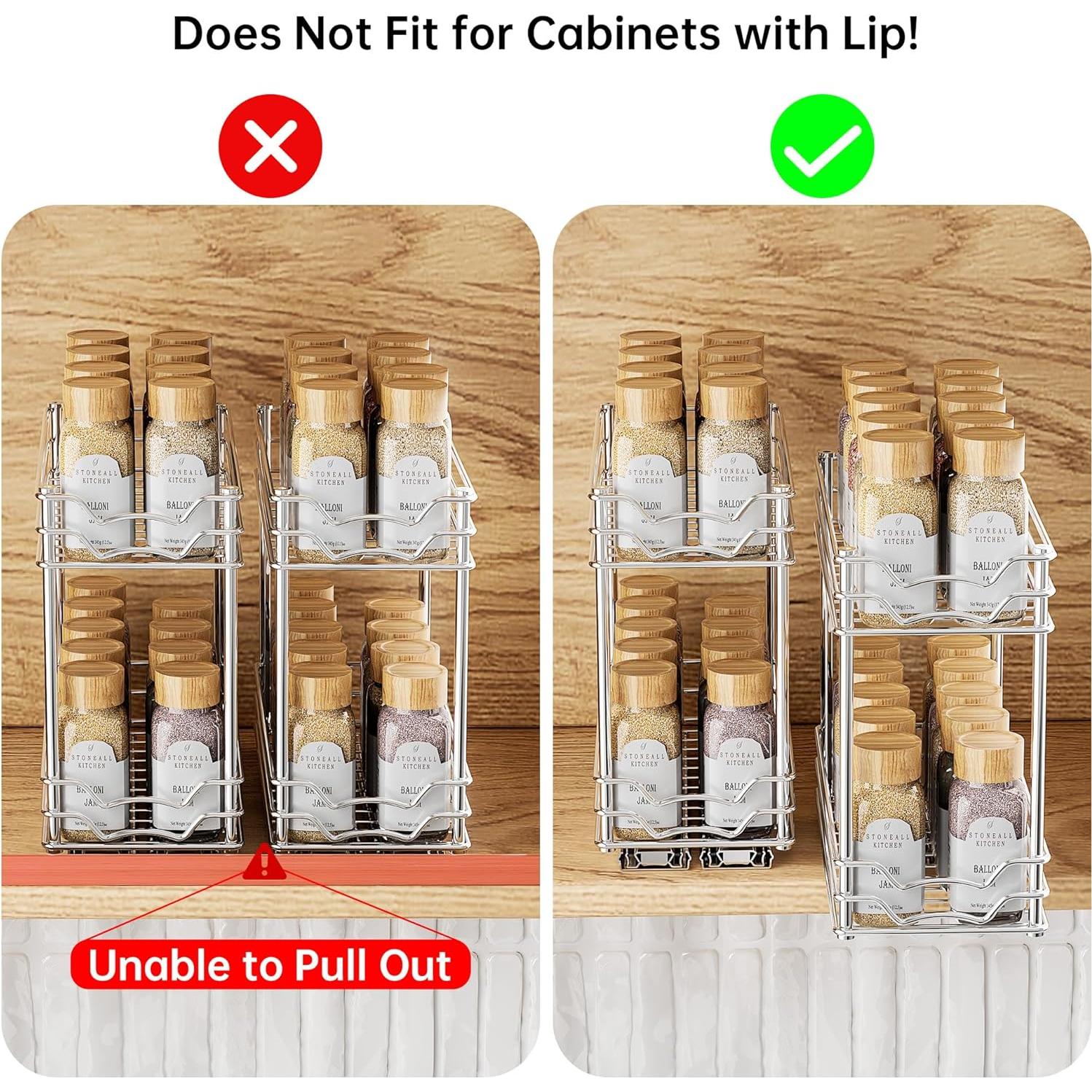 Organizador de Especias Extraíble PanPanPal 2 Niveles Cromo 12.45x26.42 cm