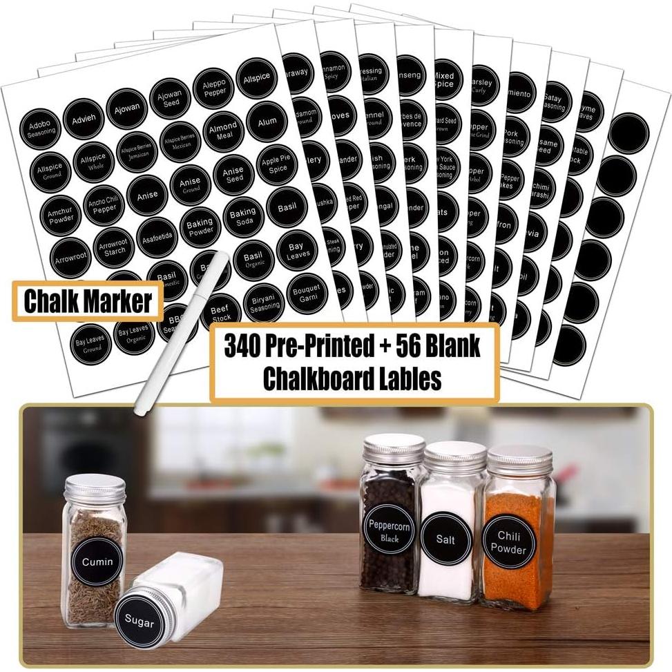 Organizador de Especias SWOMMOLY con 72 Frascos y 340 Etiquetas