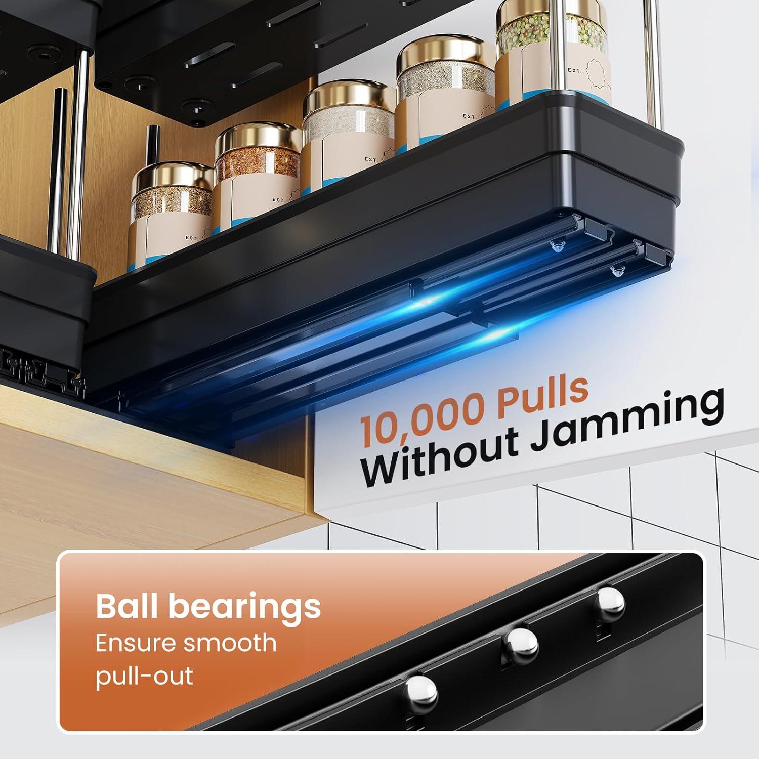 Organizador de Especias Extraíble Mystozer 3 Cajones Negro