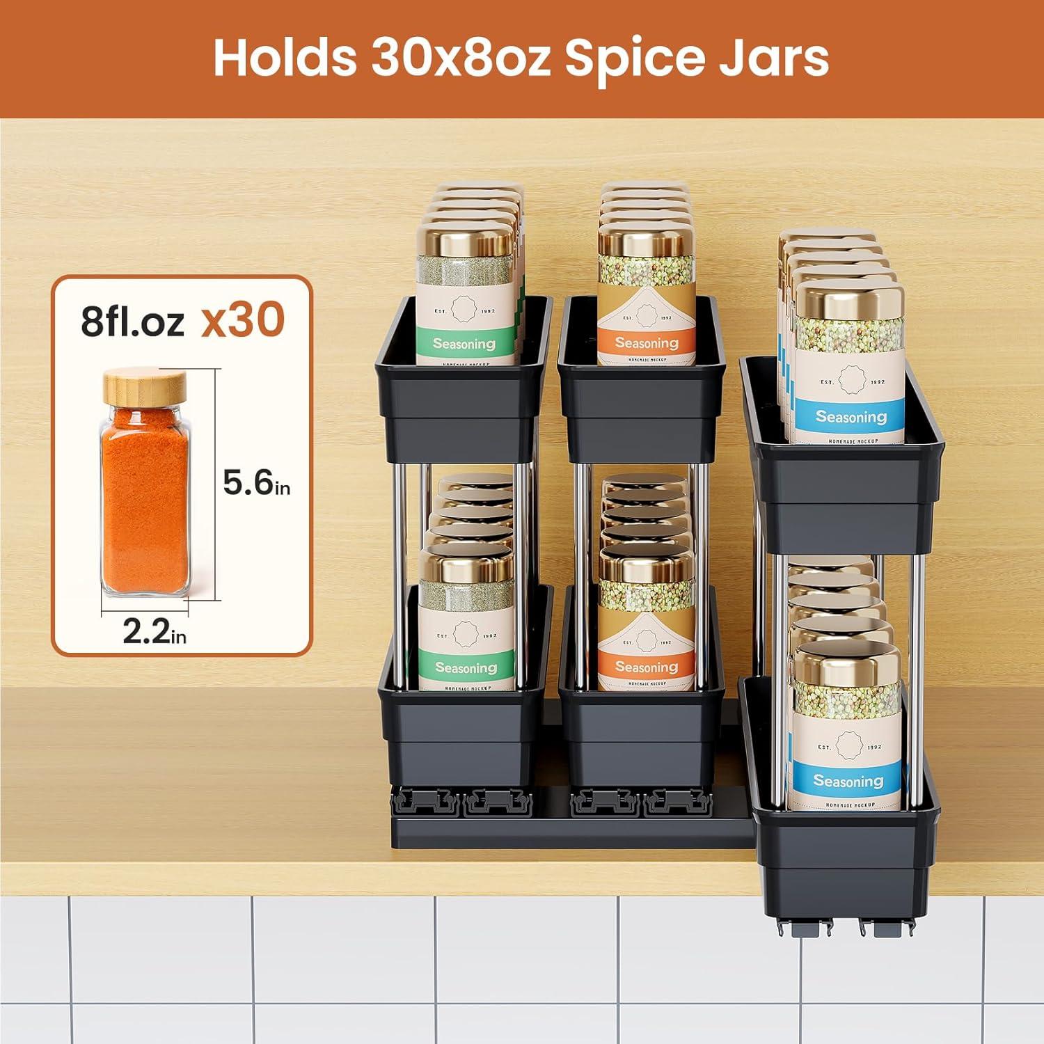 Organizador de Especias Extraíble Mystozer 3 Cajones Negro